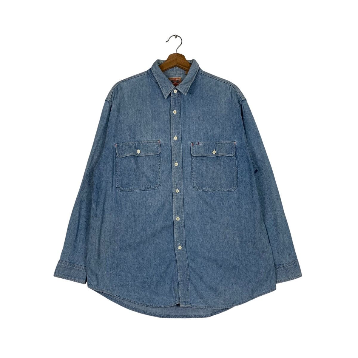 Vintage PENNY WORTH Western Chambray Denim Shirt #1265-C57 Size US L / EU 52-54 / 3 - 1 Thumbnail