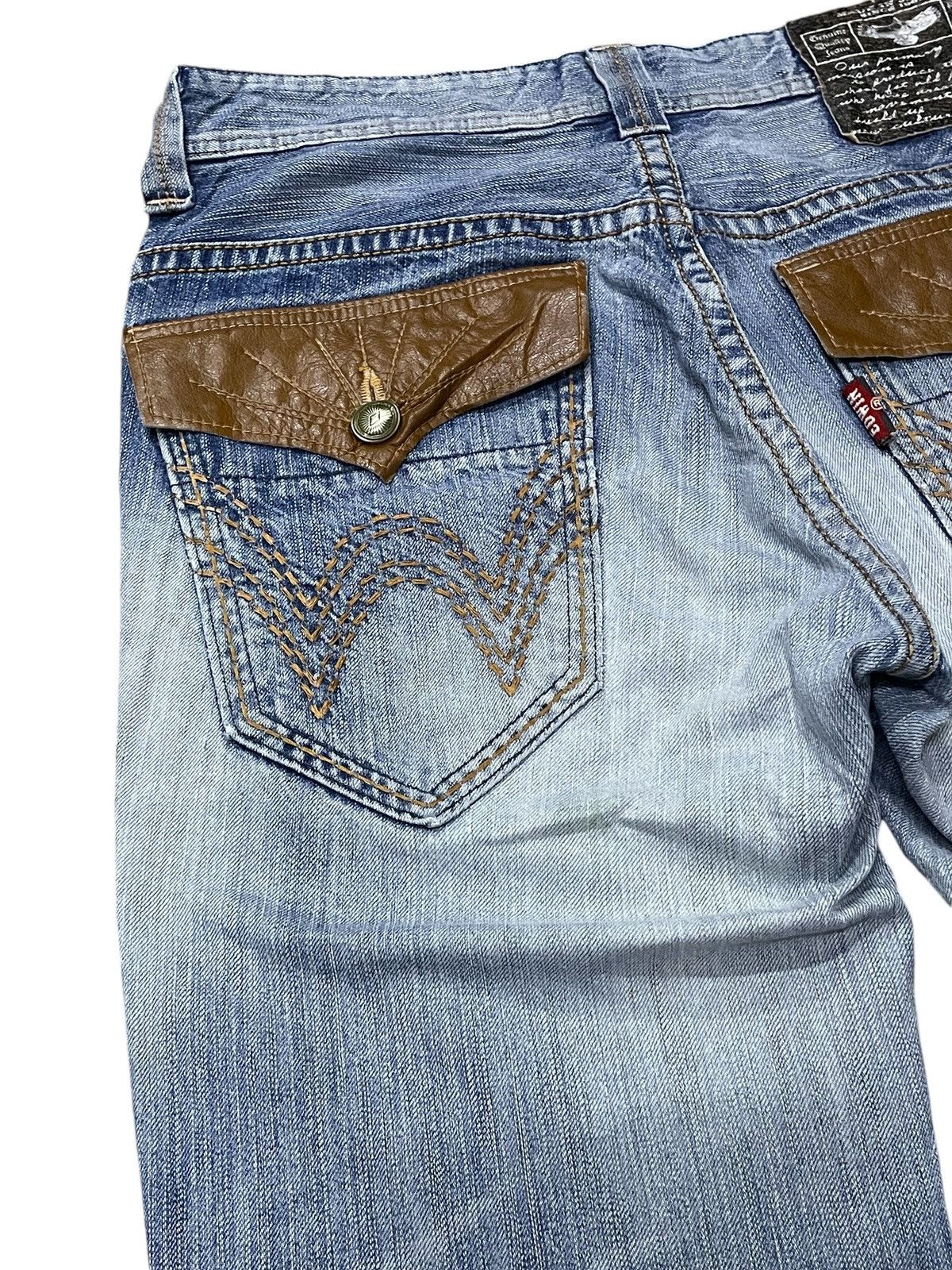 Edwin × If Six Was Nine × Japanese Brand Vintage Edwin XV Western Heavy Stitched Leather Trim Jeans Size US 32 / EU 48 - 17 Thumbnail
