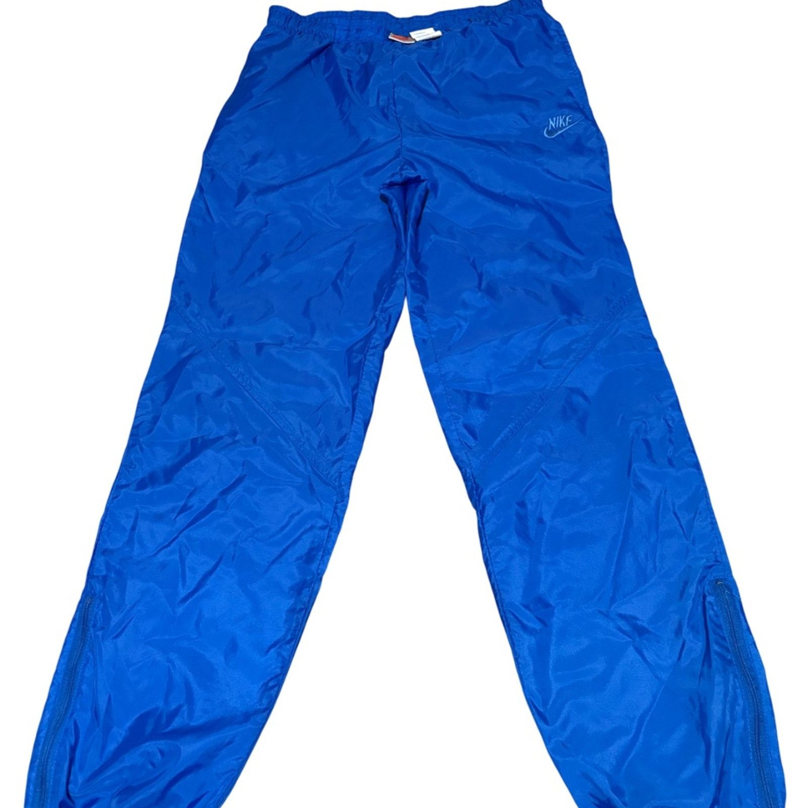 Nike × Vintage Xs 1980s Nike Windbreaker track pants Blue logo zip y2k Size US 28 / EU 44 - 1 Thumbnail