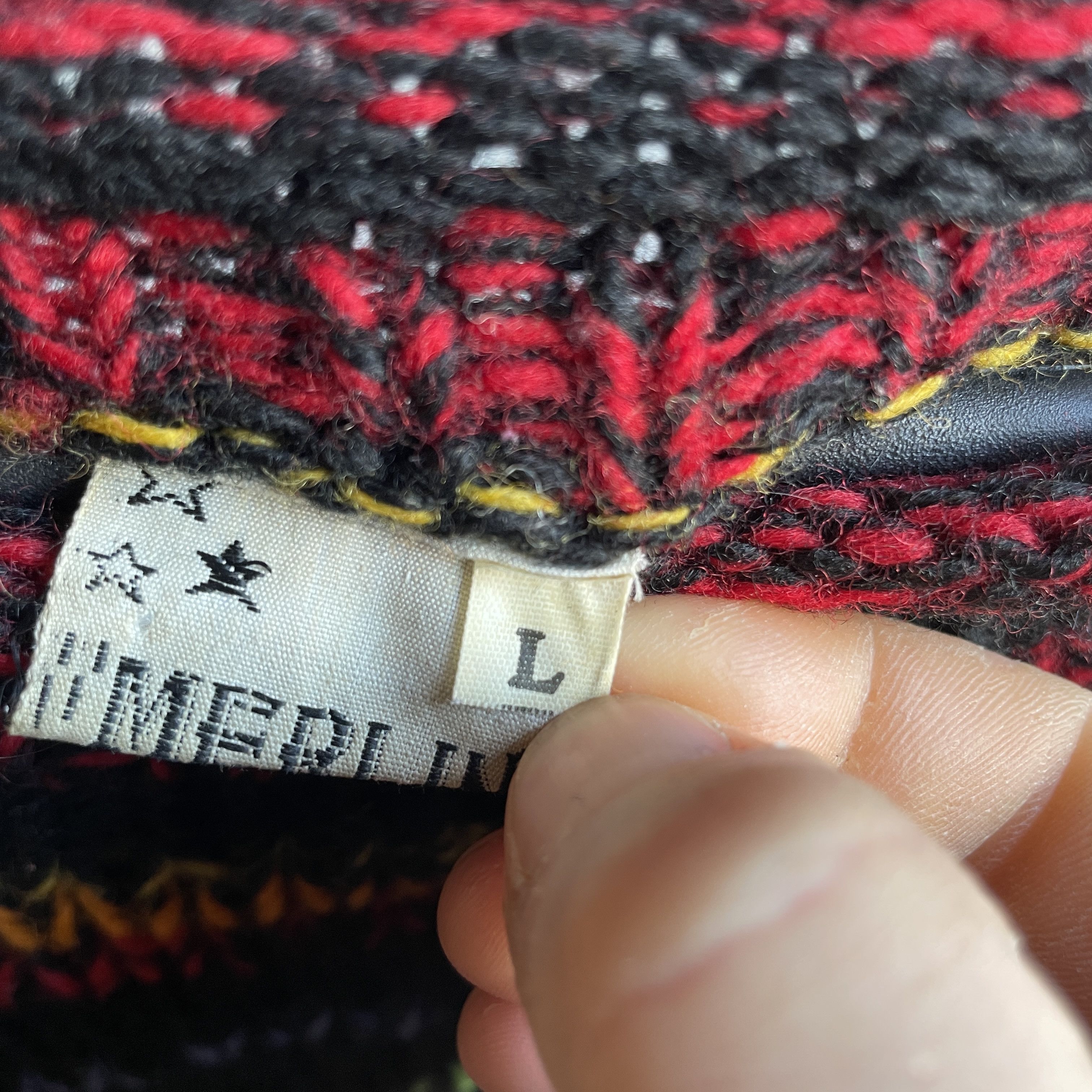 Handmade Vintage 90's Heavy Knit Handmade In Nepal Coloured Sweater Size US L / EU 52-54 / 3 - 8 Thumbnail