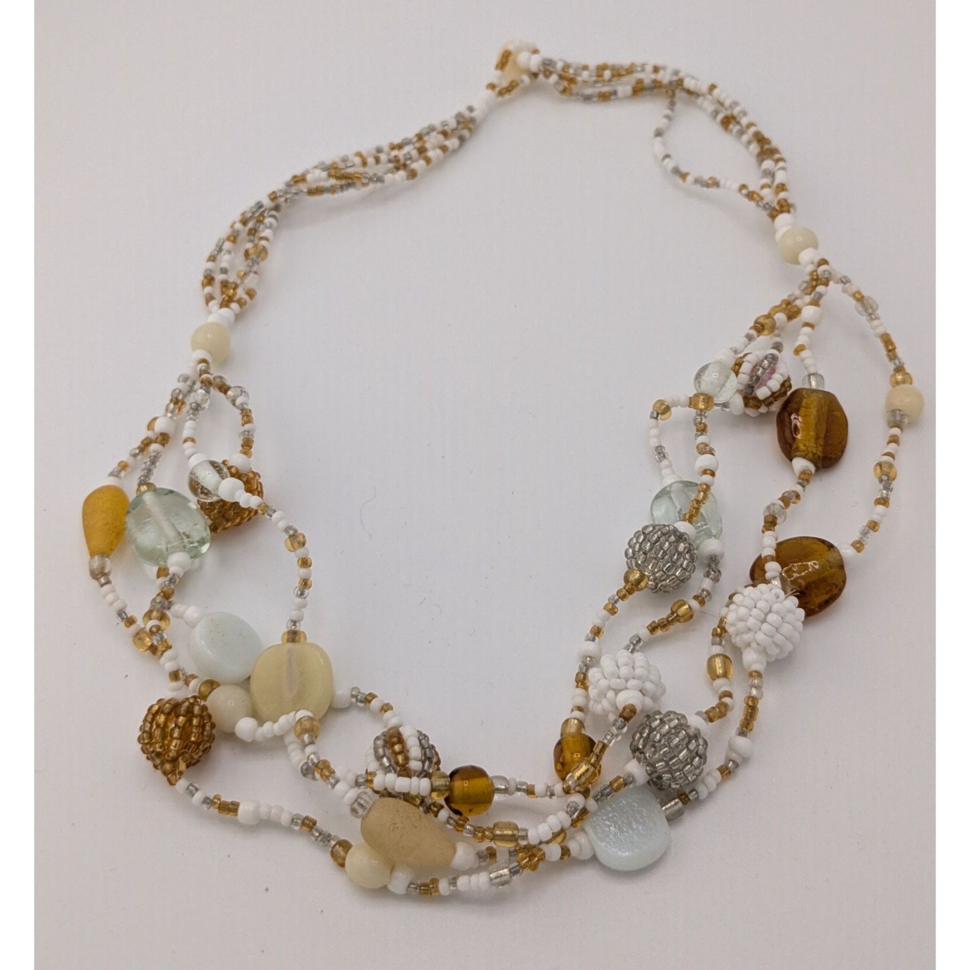 Handmade Handmade Vintage Earth Tone Beaded Multi-Strand Necklace Size ONE SIZE - 6 Thumbnail