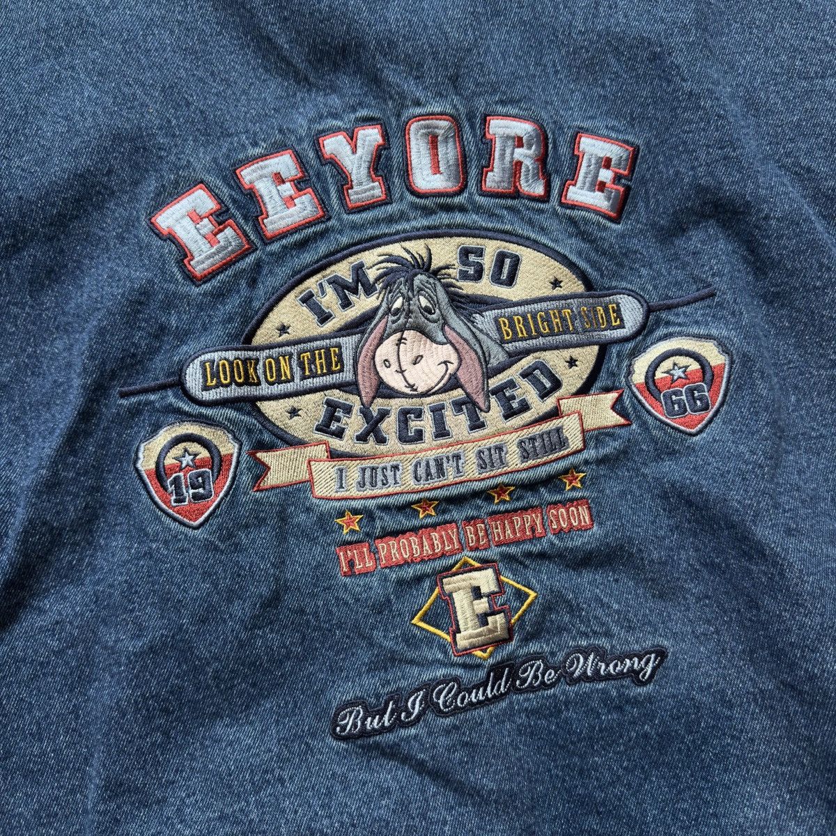 Disney × Vintage Disney Eeyore Vintage Denim Varsity Jacket Size US XXL / EU 58 / 5 - 5 Thumbnail