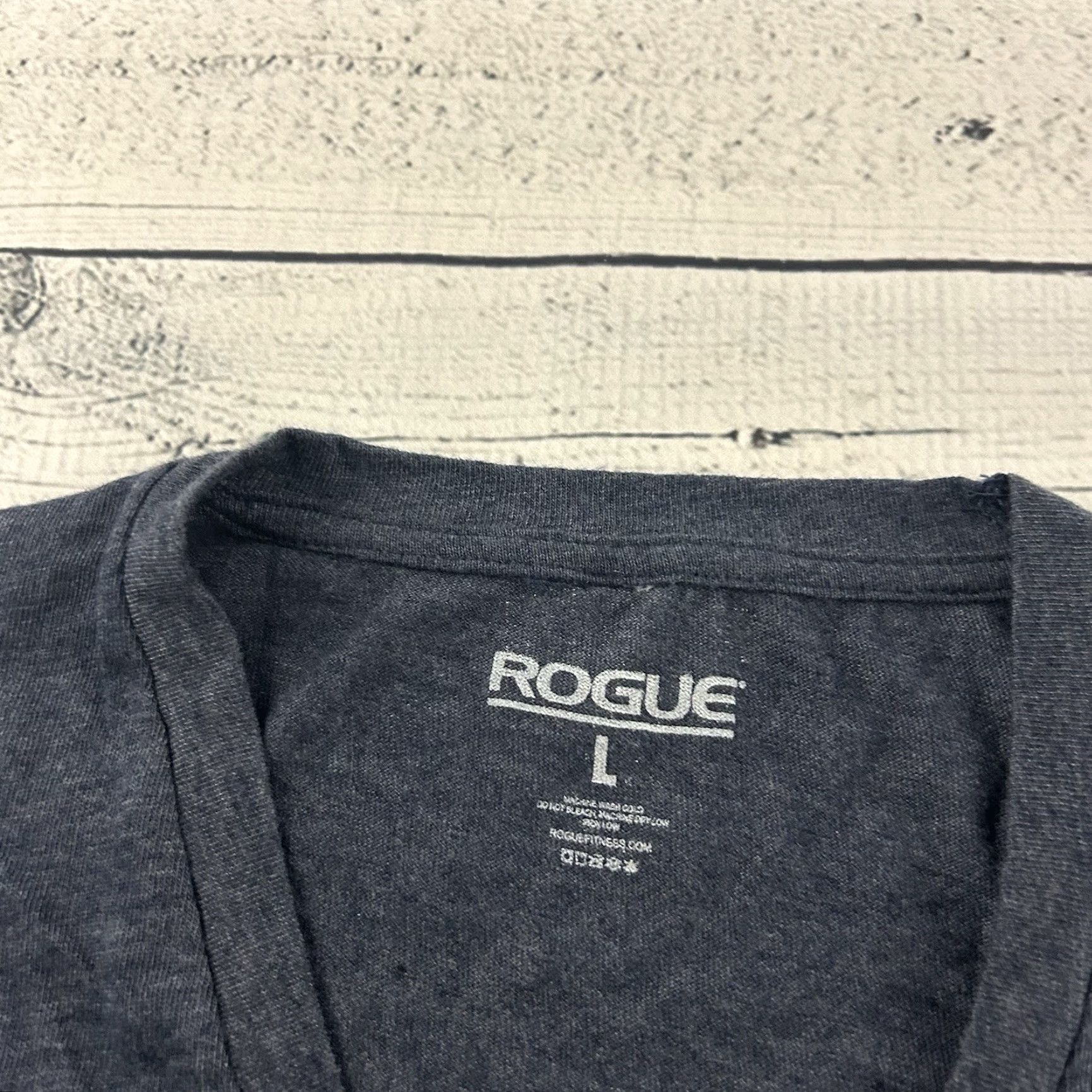 Bell Rogue Fitness Bar Bell Club V Neck Short Sleeve T Shirt Women's Large Blue Size L / US 10 / IT 46 - 2 Thumbnail