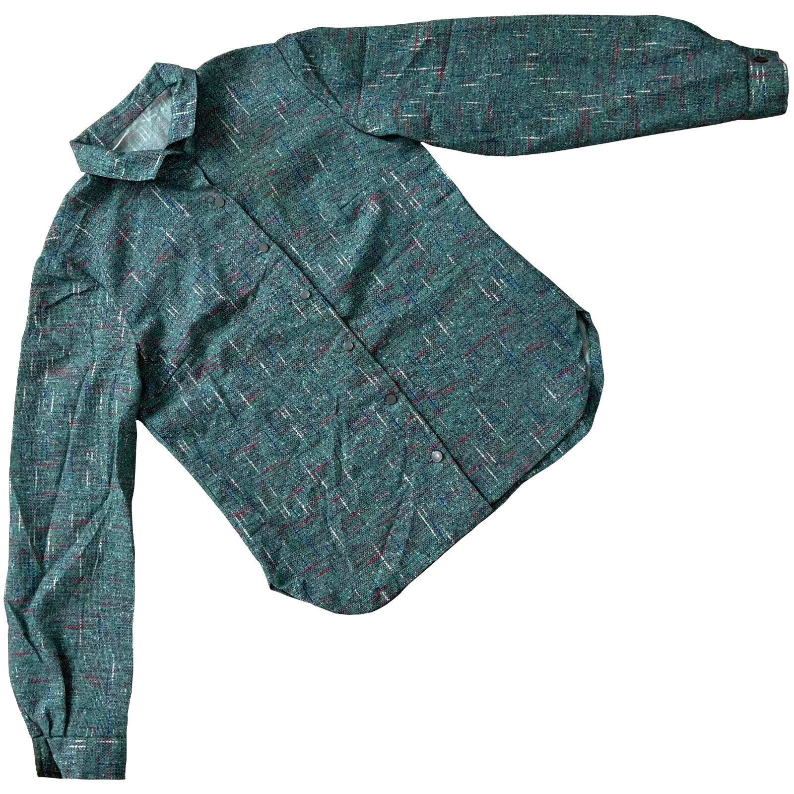 image of Vintage Sundazed (Germany) Flannel Pointed Flat Armseye Button Up in Green, Women's (Size Large)