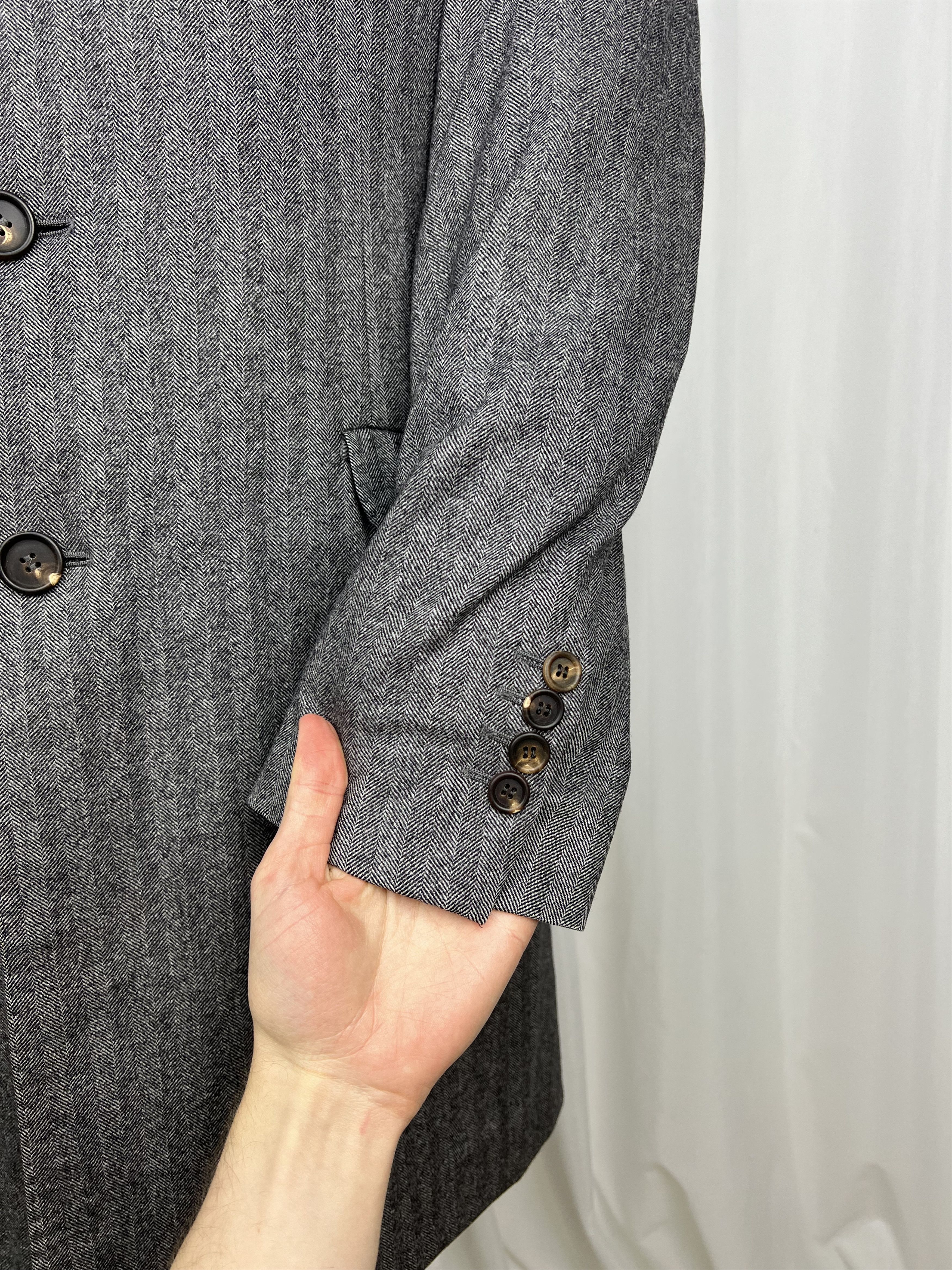 Brunello Cucinelli Single-Breasted Herringbone Wool\Cashmere Overcoat Size US L / EU 52-54 / 3 - 11 Thumbnail