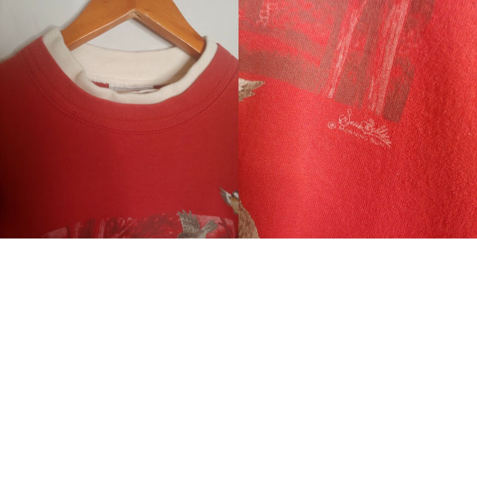 Vintage VINTAGE Morning Sun Sweatshirt Woman XL Red Bird Nature Grannycore Crew Neck Pullover Long Sleeve Cotton Blend Knit Size XL / US 12-14 / IT 48-50 - 8 Thumbnail