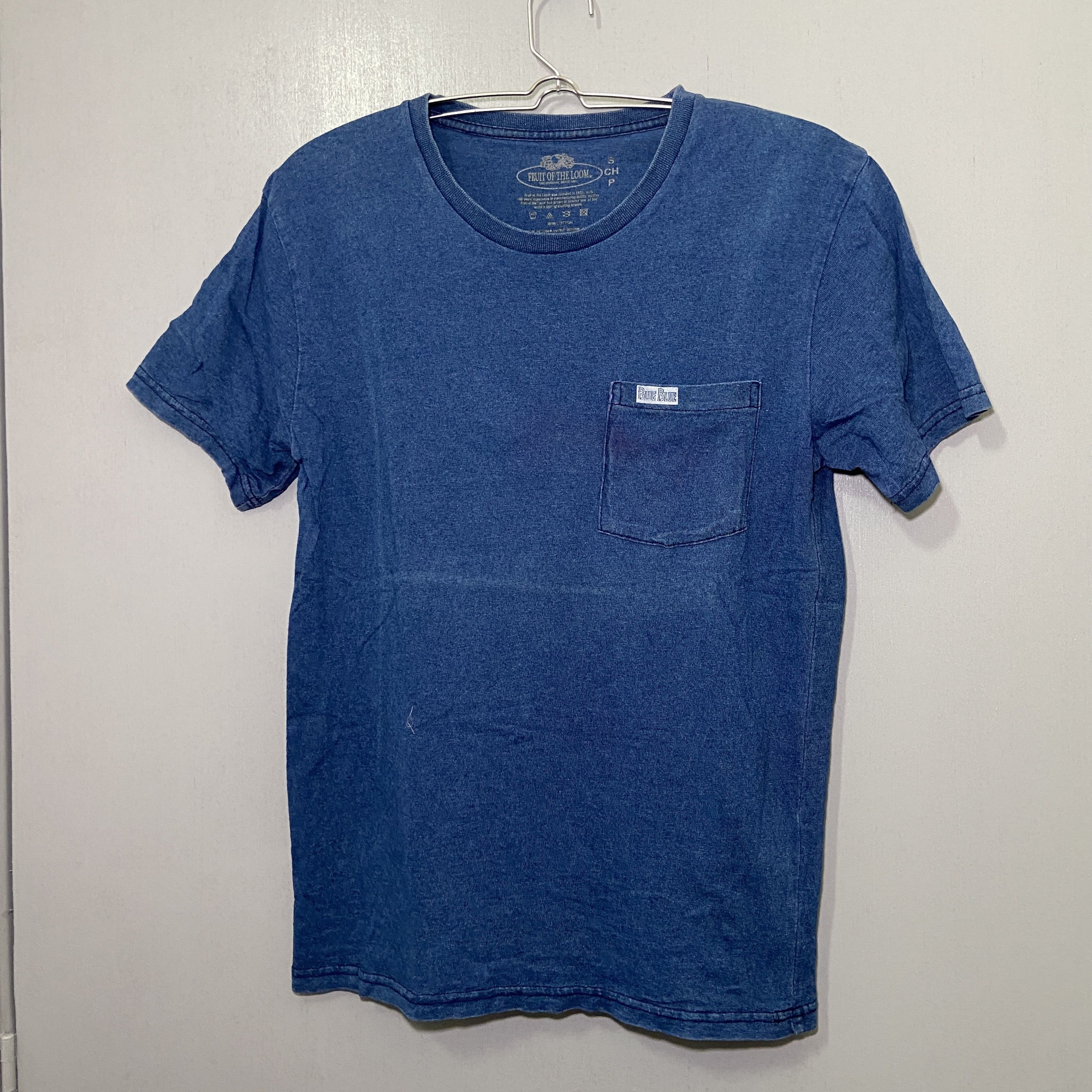Blue Blue Japan × Fruit Of The Loom Blue Blue Denim Single Pocket Tee Size US S / EU 44-46 / 1 - 1 Thumbnail