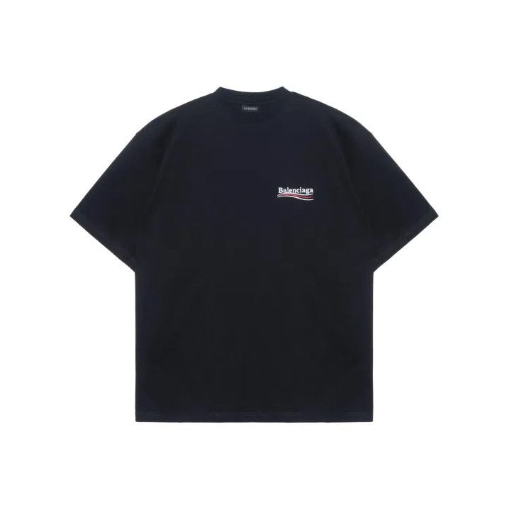 Balenciaga Balenciaga Black Logo Embroidered Short Sleeve T-Shirt Size US S / EU 44-46 / 1 - 1 Thumbnail