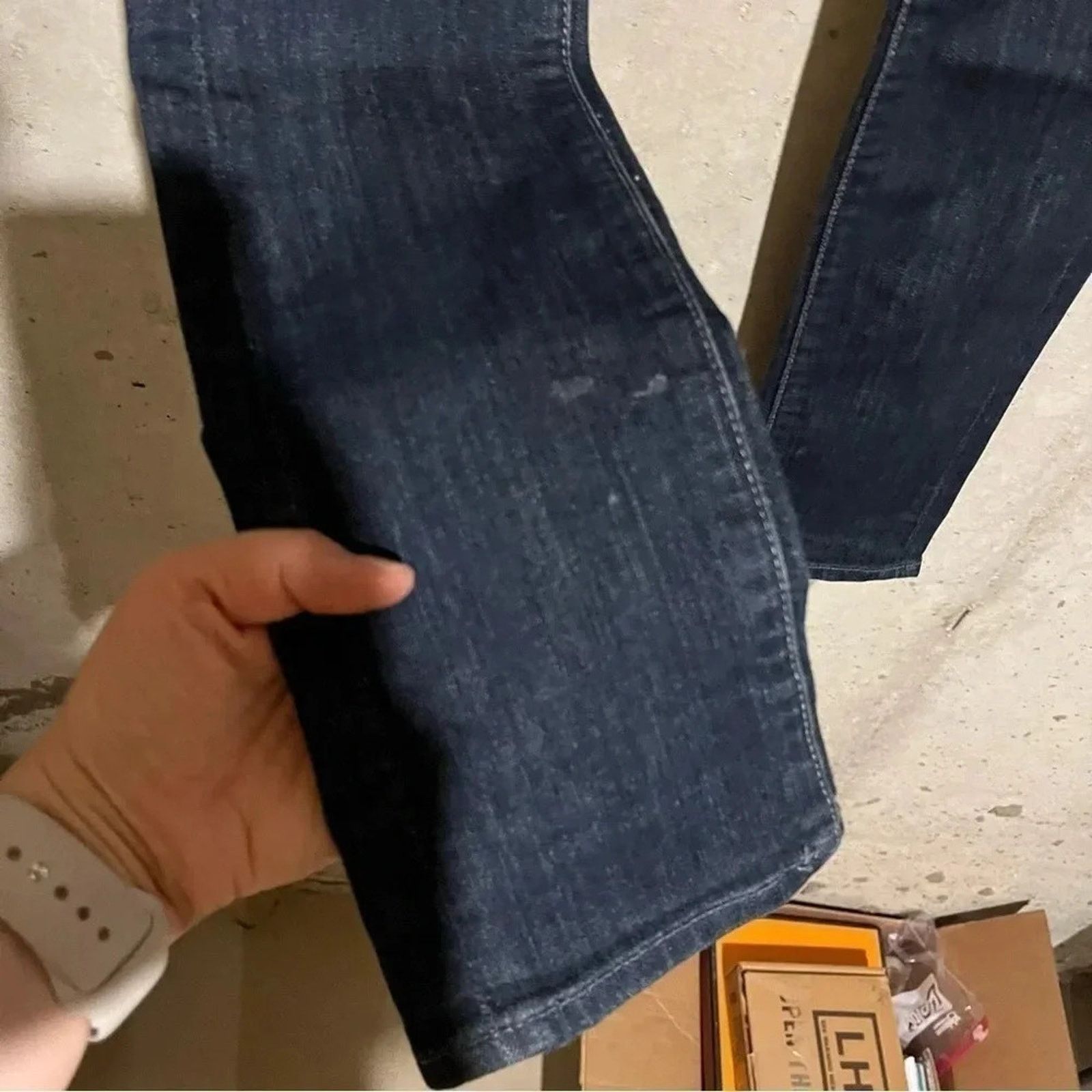 7 For All Mankind 7FAM Roxanne Skinny Jeans SZ 27 Dark Wash Size 27" / US 4 / IT 40 - 3 Thumbnail