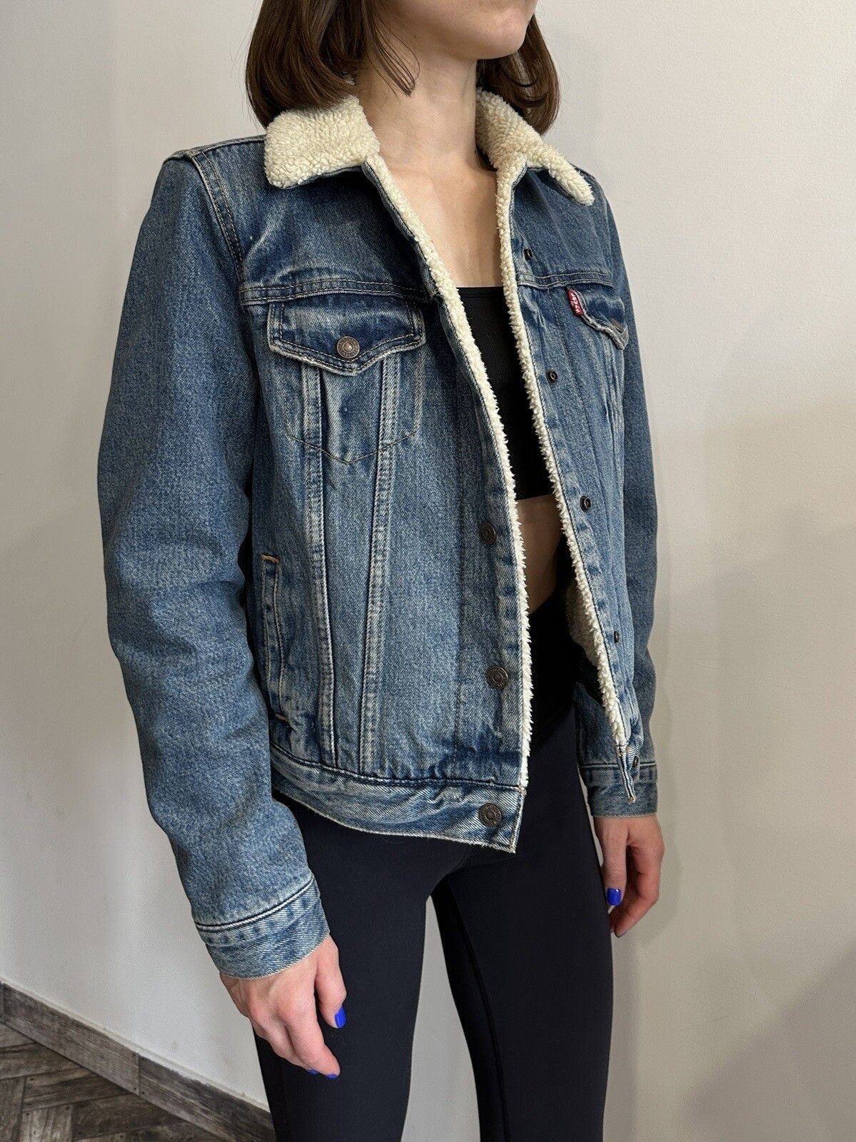 Levi's Levis Womens Denim Sherpa Lined Trucker Jacket Women's Sz S Size S / US 4 / IT 40 - 5 Thumbnail