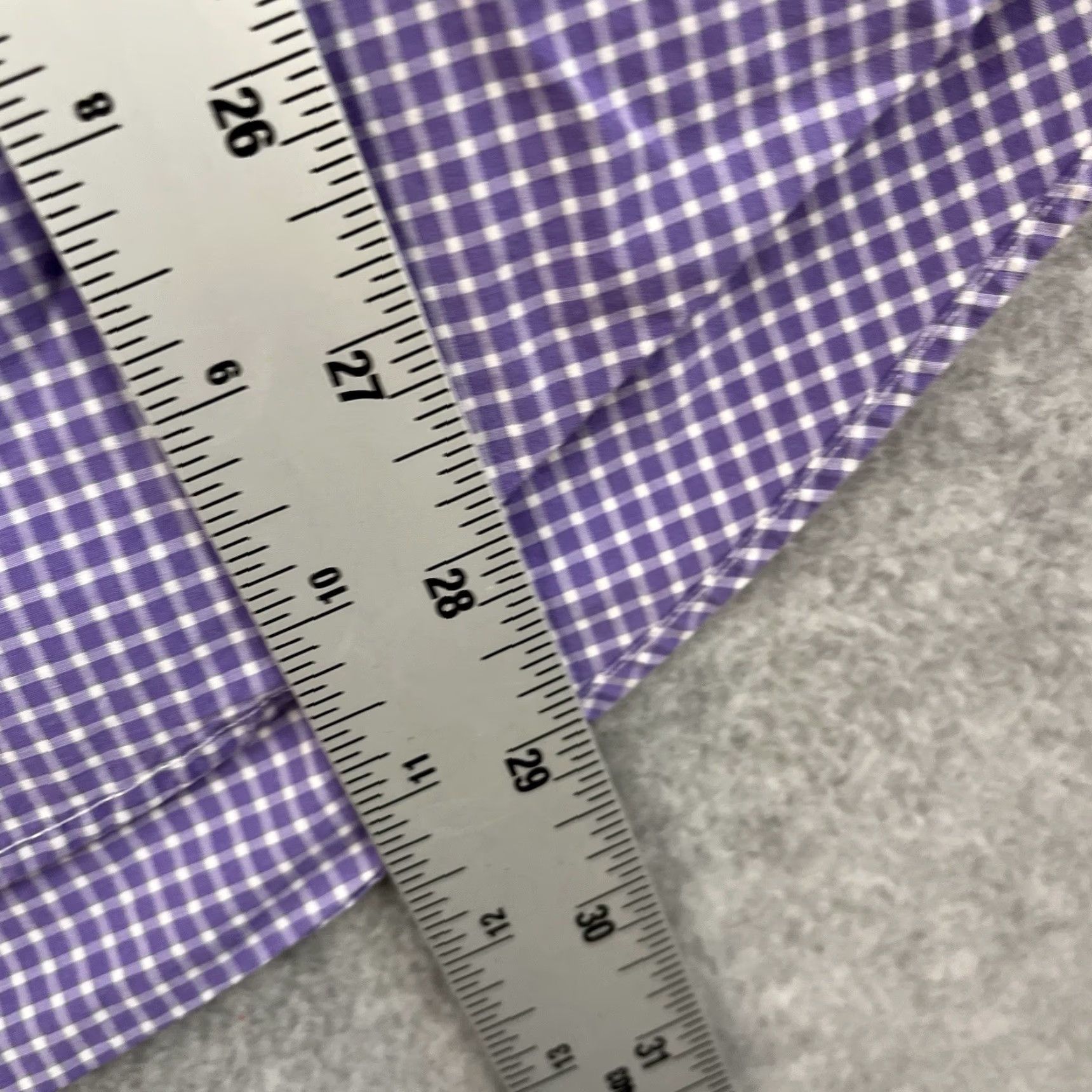 Polo Ralph Lauren Ralph Lauren Dress Shirt Purple White Gingham Mens M Button-Down Classic Polo Pony Embroidered Button Up Long Sleeve Tie Casual Holiday? Size 40R - 6 Thumbnail