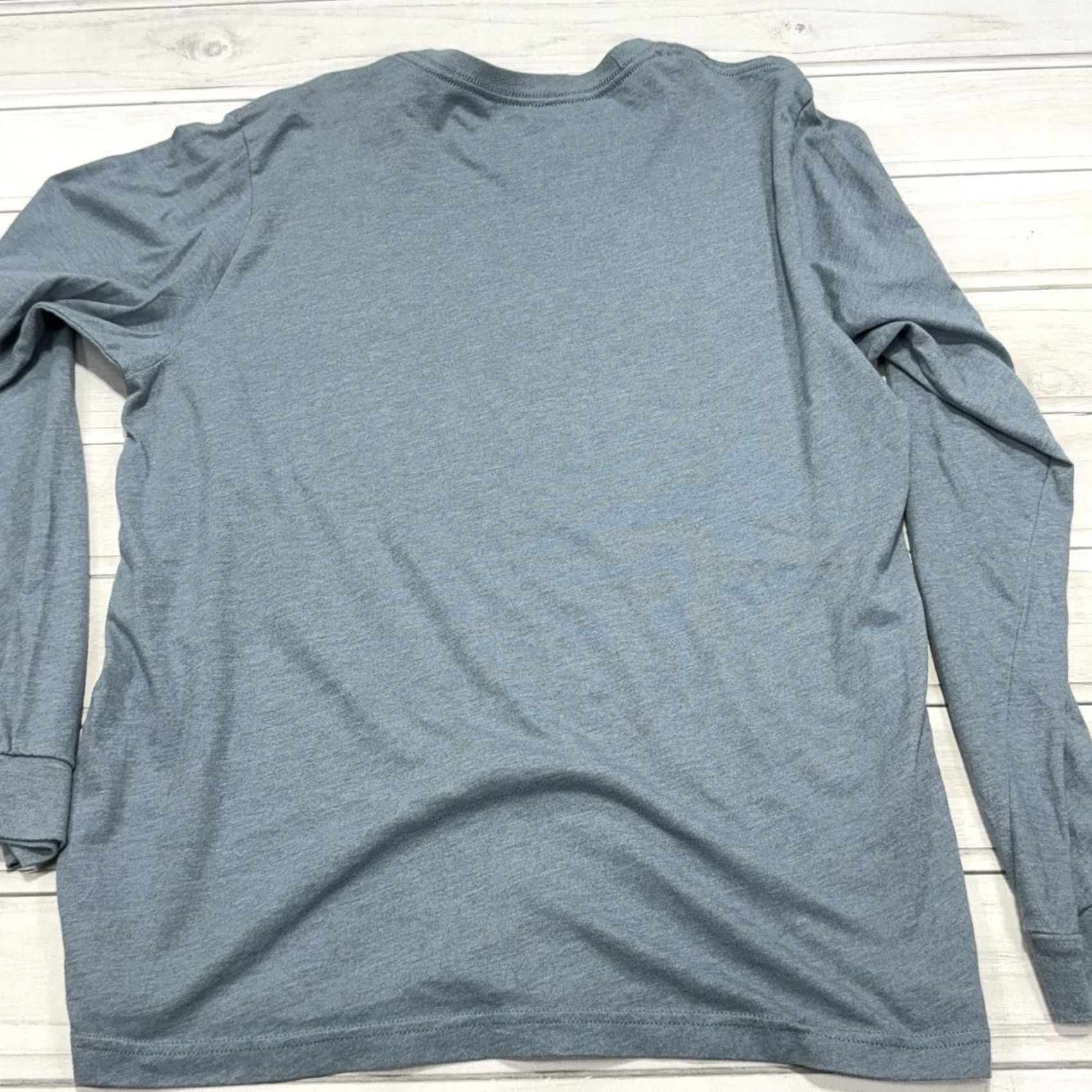 Vintage Free Fly Shirt Womens XL Blue Script Lightweight Long Sleeve Cotton Blend T-Shirt Size XL / US 12-14 / IT 48-50 - 4 Thumbnail