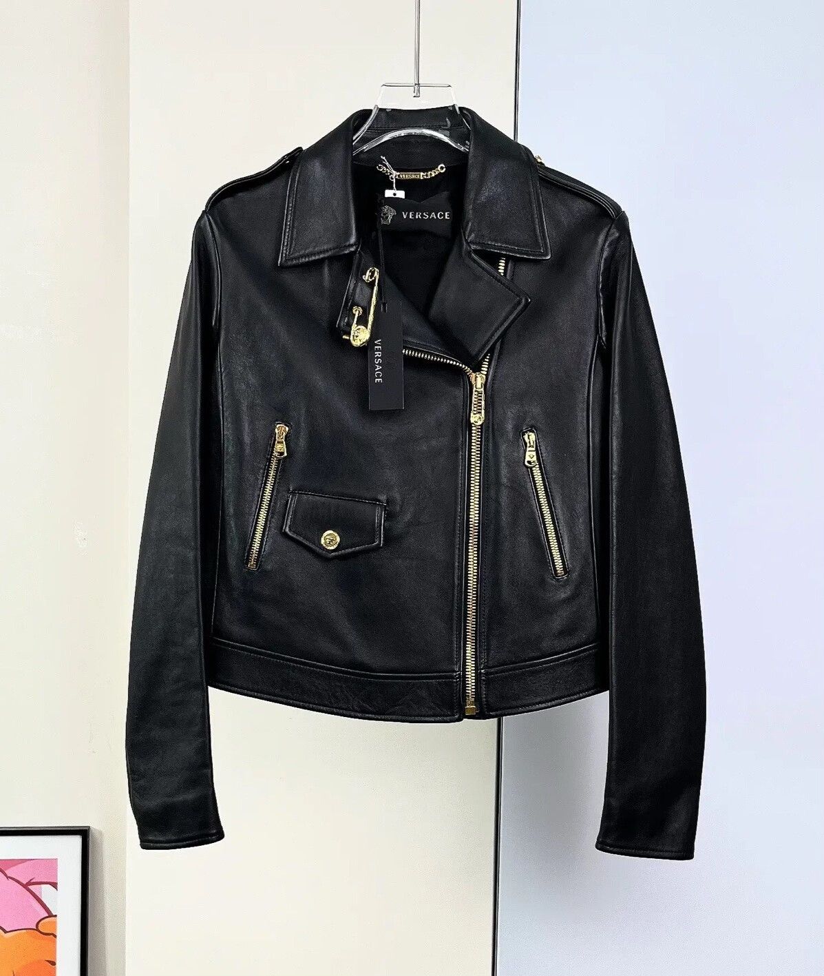 Versace Versace Black Sheepskin Coat Size S / US 4 / IT 40 - 1 Thumbnail