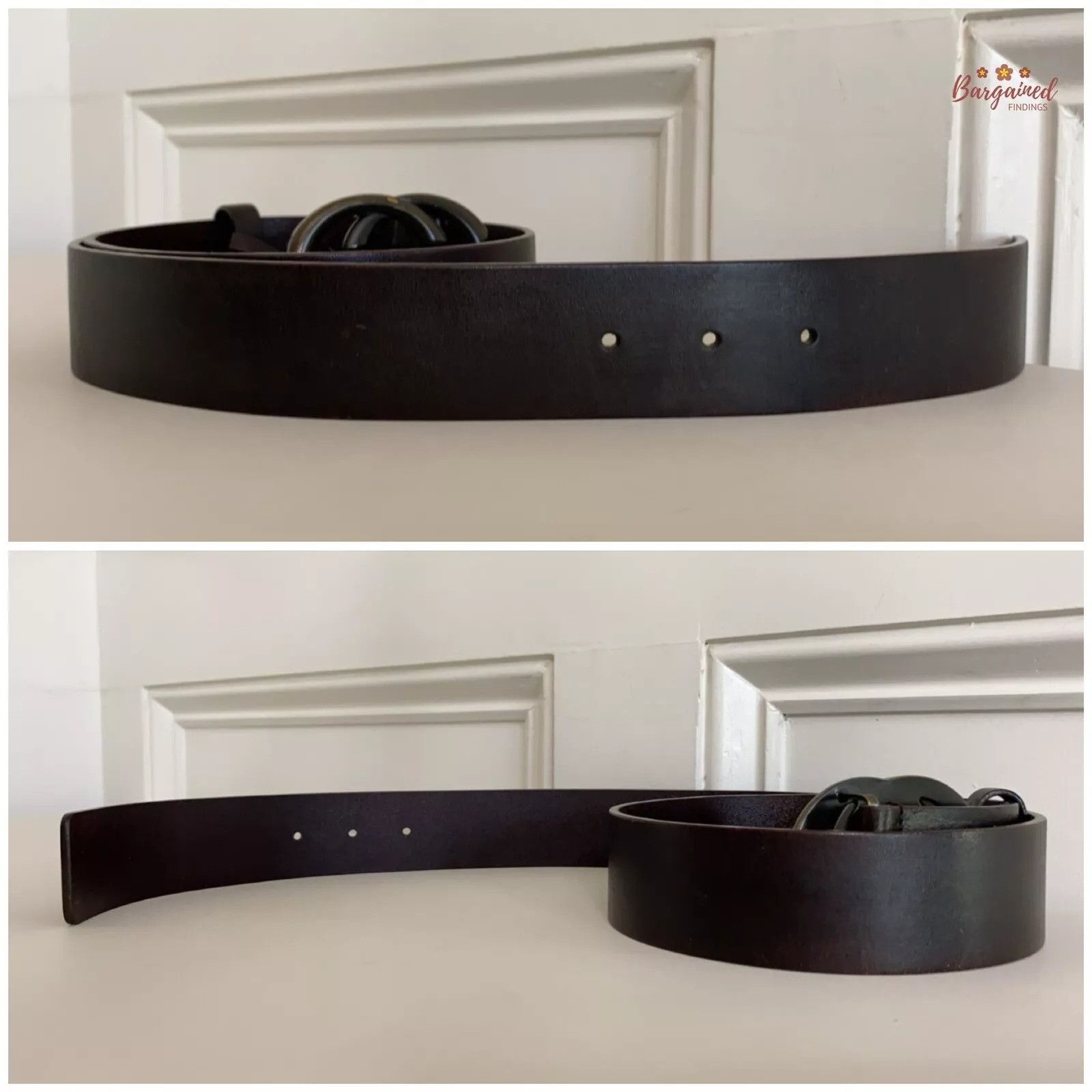 Gucci Gucci Dark Brown Calfskin Interlocking G Buckle Belt Size 32 - 5 Thumbnail