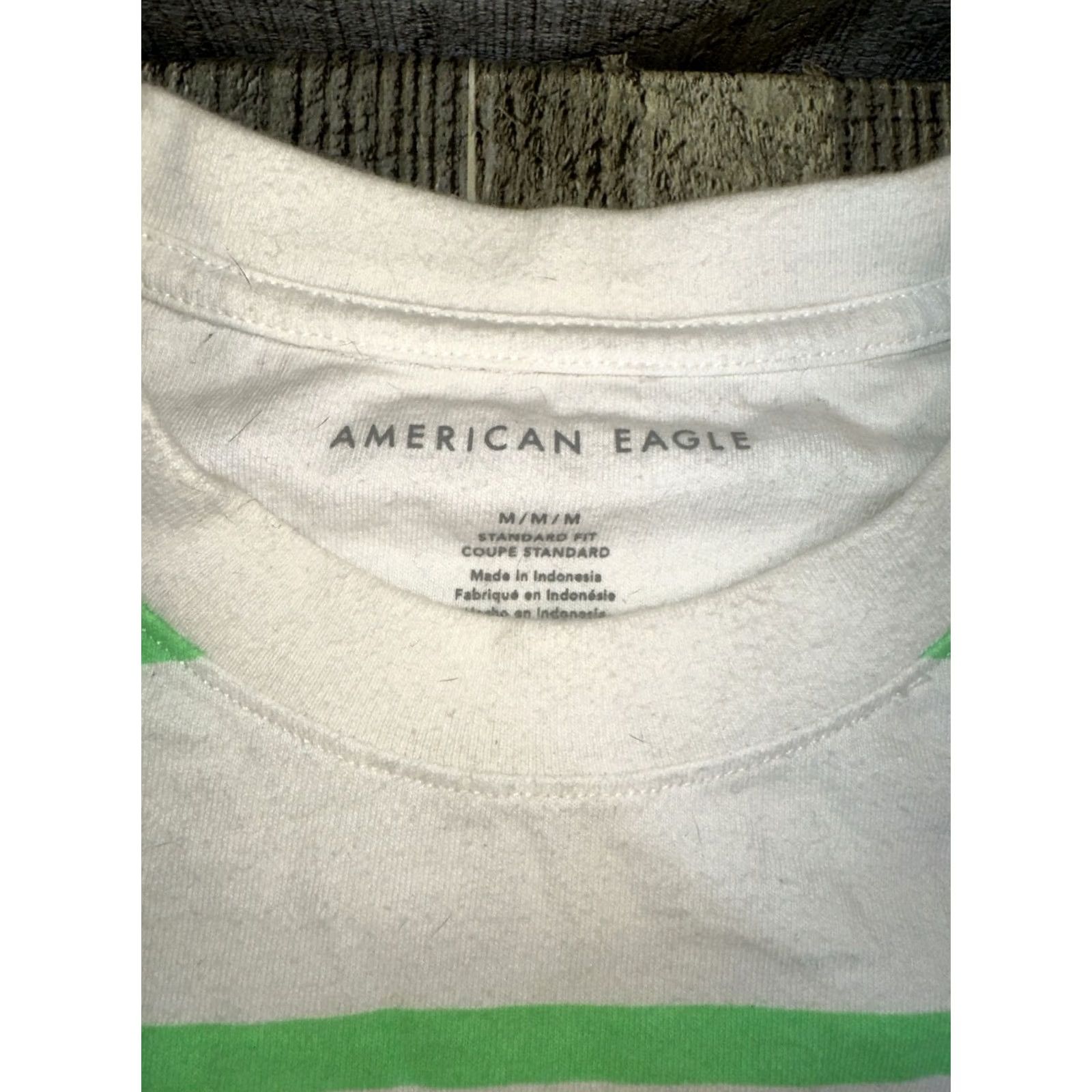 American Eagle Outfitters VINTAGE Men’s American eagle striped lime green tea medium Size US M / EU 48-50 / 2 - 2 Thumbnail