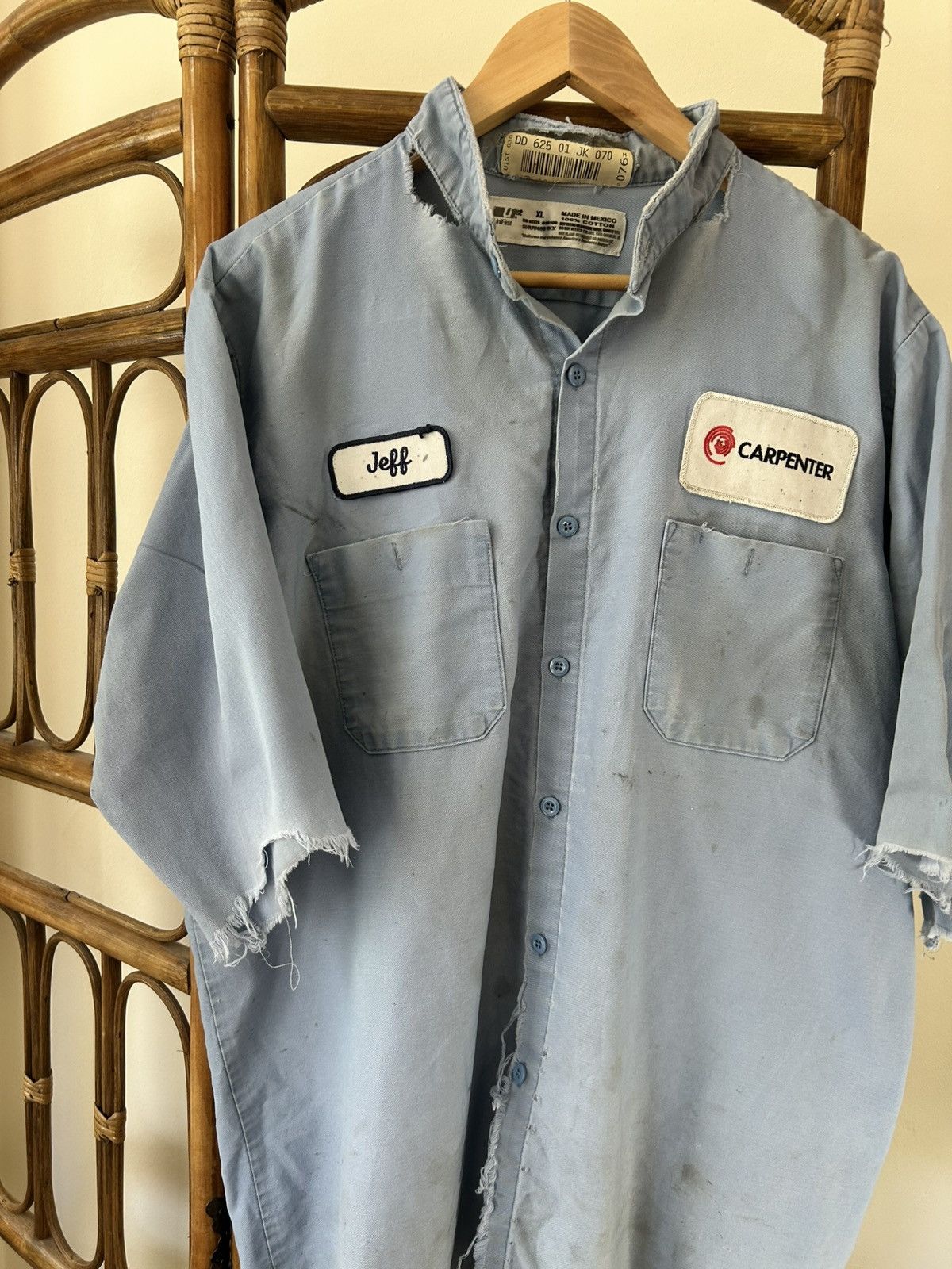Vintage Vintage 90s Distressed Work Shirt Size US XL / EU 56 / 4 - 2 Thumbnail