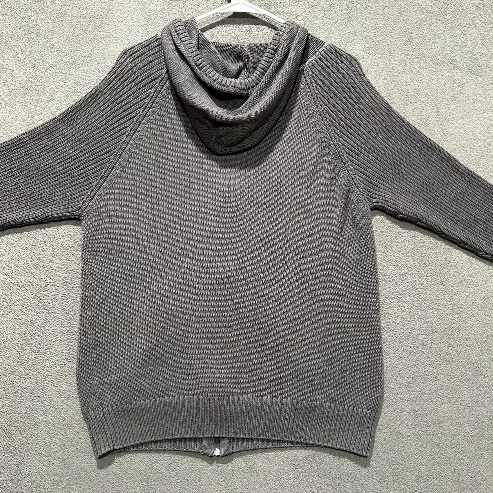 Carbon Carbon Hoodie Men Medium Gray Ribbed Knit Full Zip Sweatshirt Hooded Stretch GUC Size US M / EU 48-50 / 2 - 2 Thumbnail