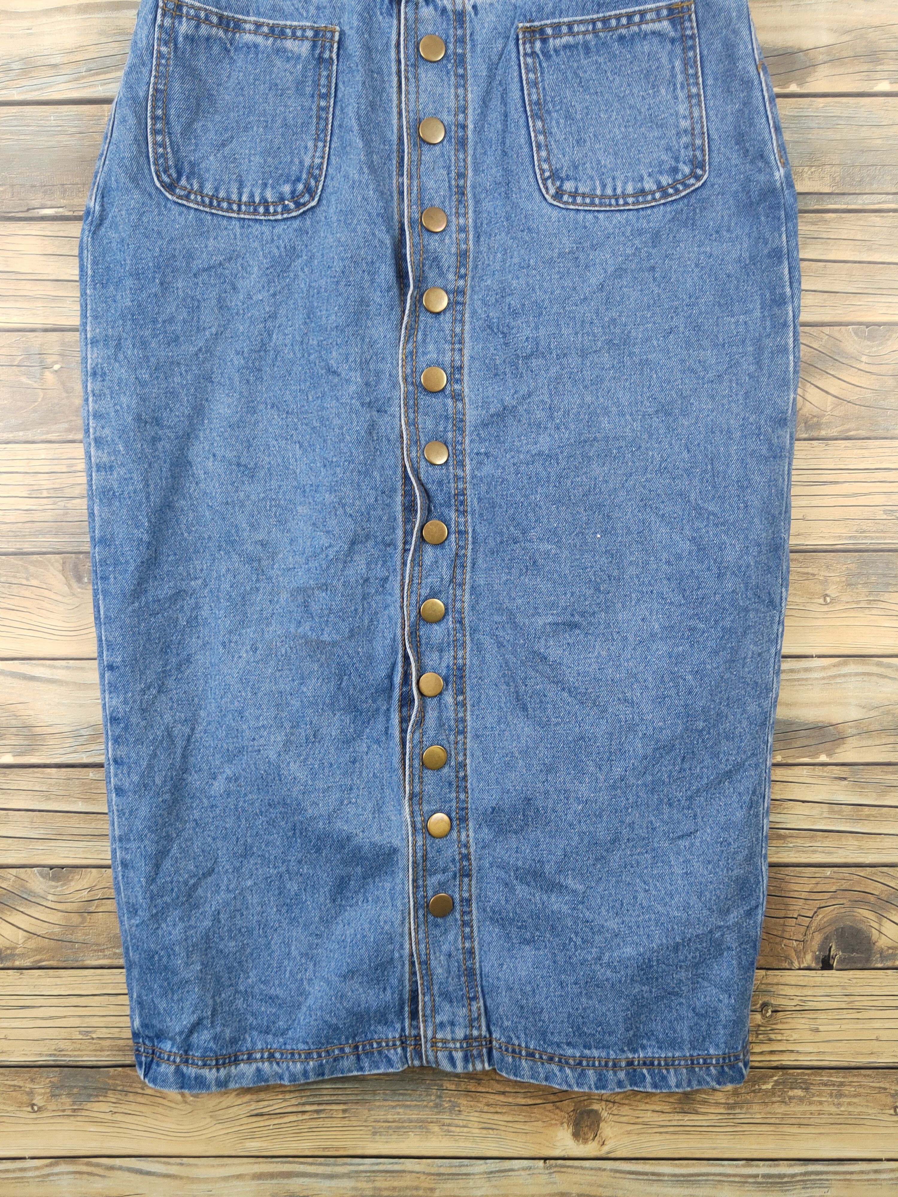 Japanese Brand × Vintage Vintage Japanese Brand Blue Denim Skirt Jumpsuits Size 30" / US 8 / IT 44 - 6 Thumbnail