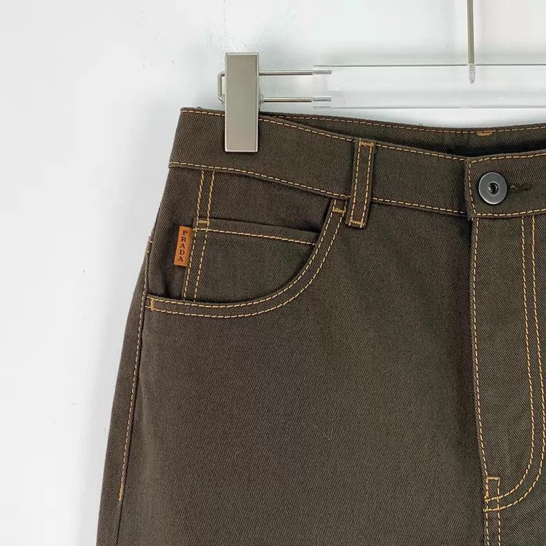 Prada Prada Dark green cotton casual denim trousers Size US 27 - 3 Thumbnail