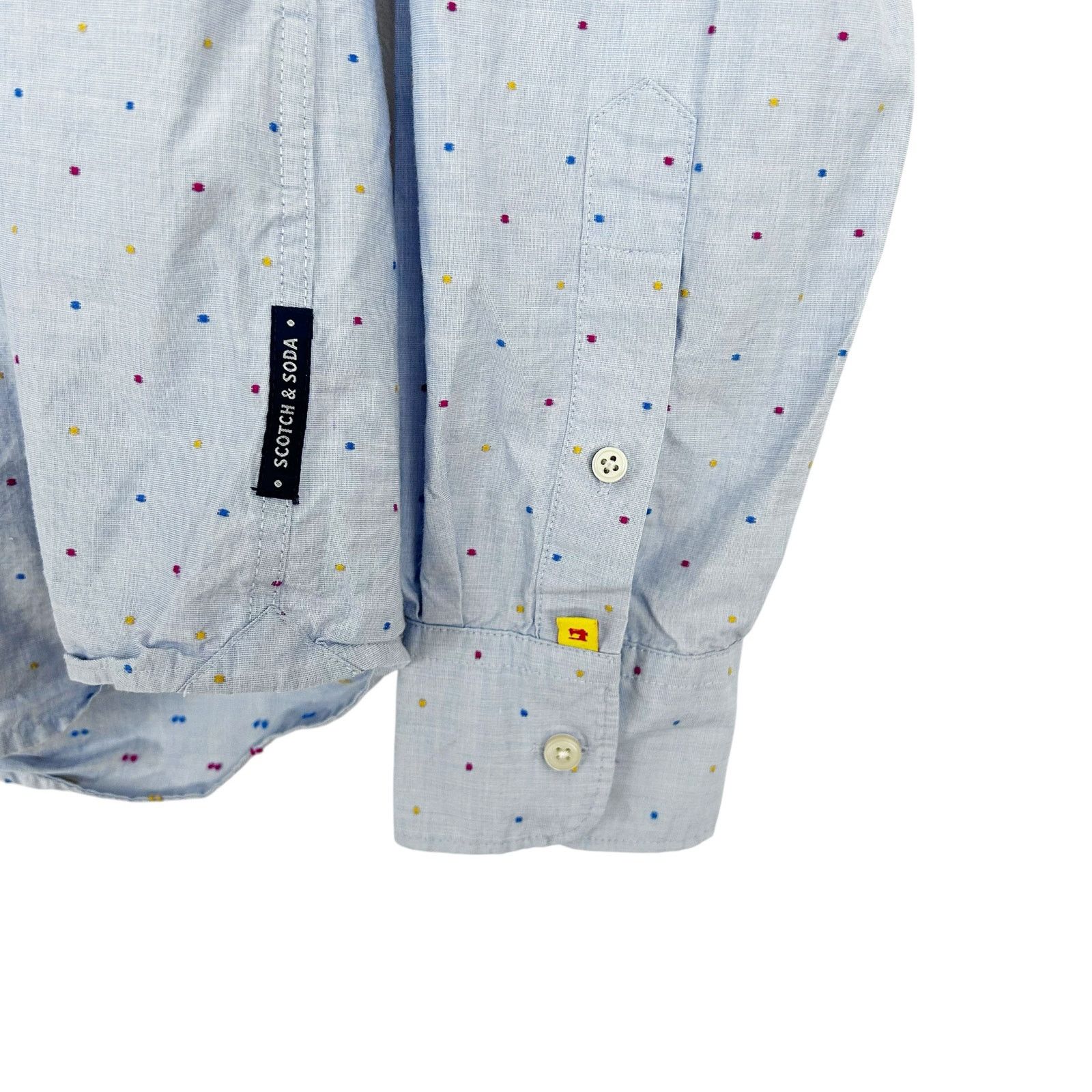 Scotch & Soda Scotch & Soda Blue Polka Dot Camp Button Down Shirt Sz M Size US M / EU 48-50 / 2 - 4 Thumbnail