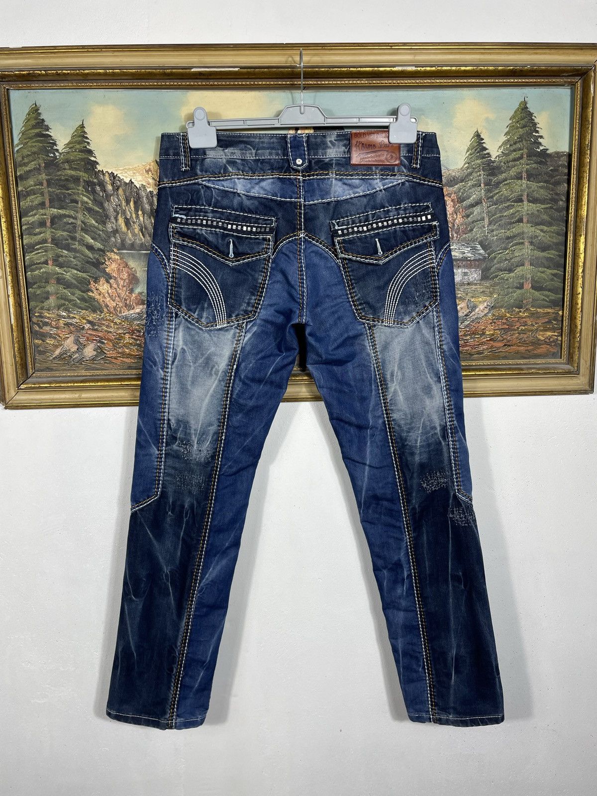 Japanese Brand Kosmo Lupo Navy Vintage Denim Jeans Avant Garde Trousers Size US 36 / EU 52 - 2 Thumbnail