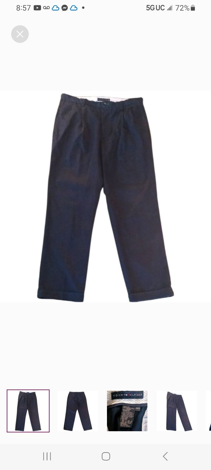 Tommy Hilfiger Vintage Tommy Hilfiger Navy Pants Size US 35 - 1 Thumbnail