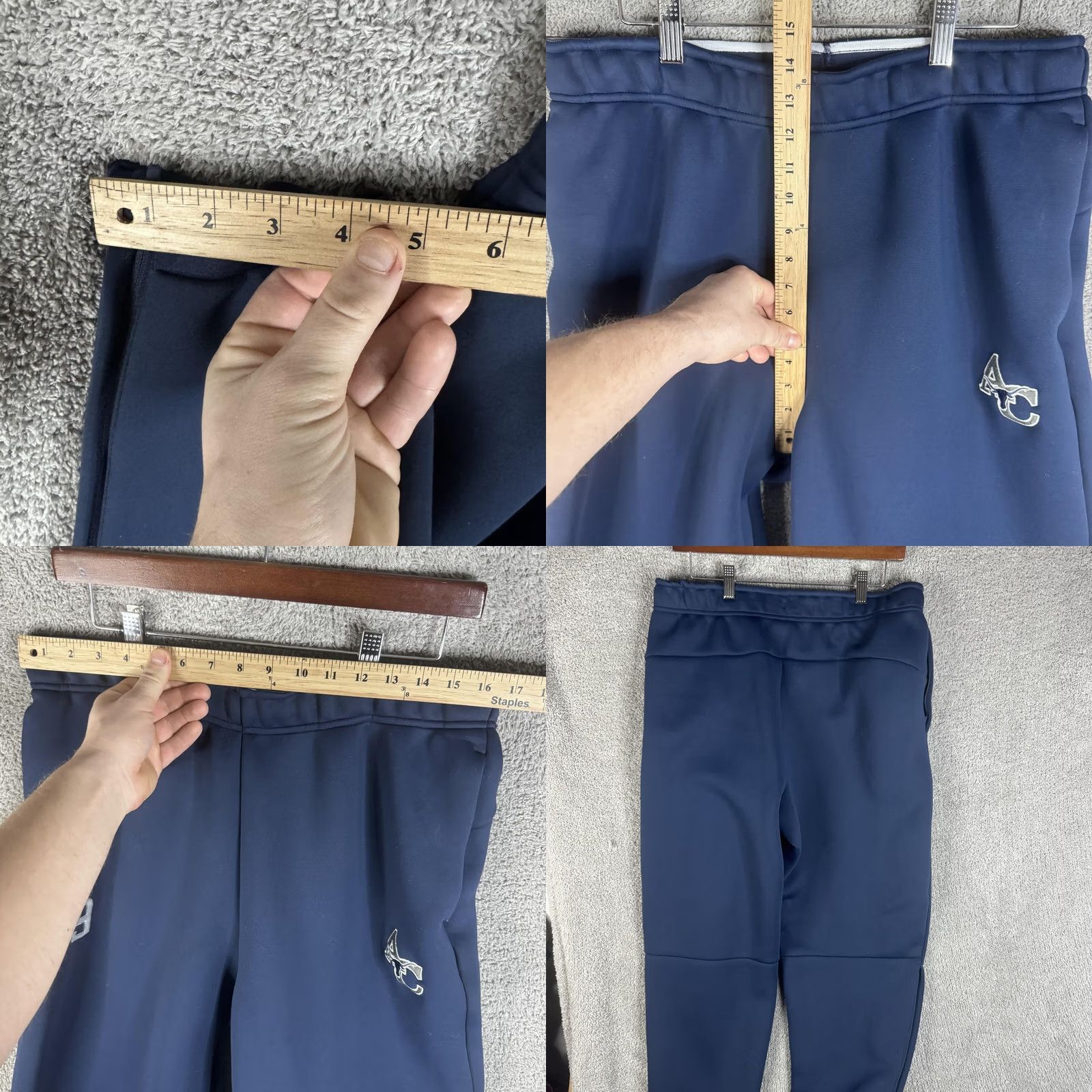 Nike Nike Dri-FIT Track Pants Mens Large Blue Fleece Elastic Waist Pockets 79 AC Logo Zippered Ankle Athletic Size US 33 - 8 Thumbnail