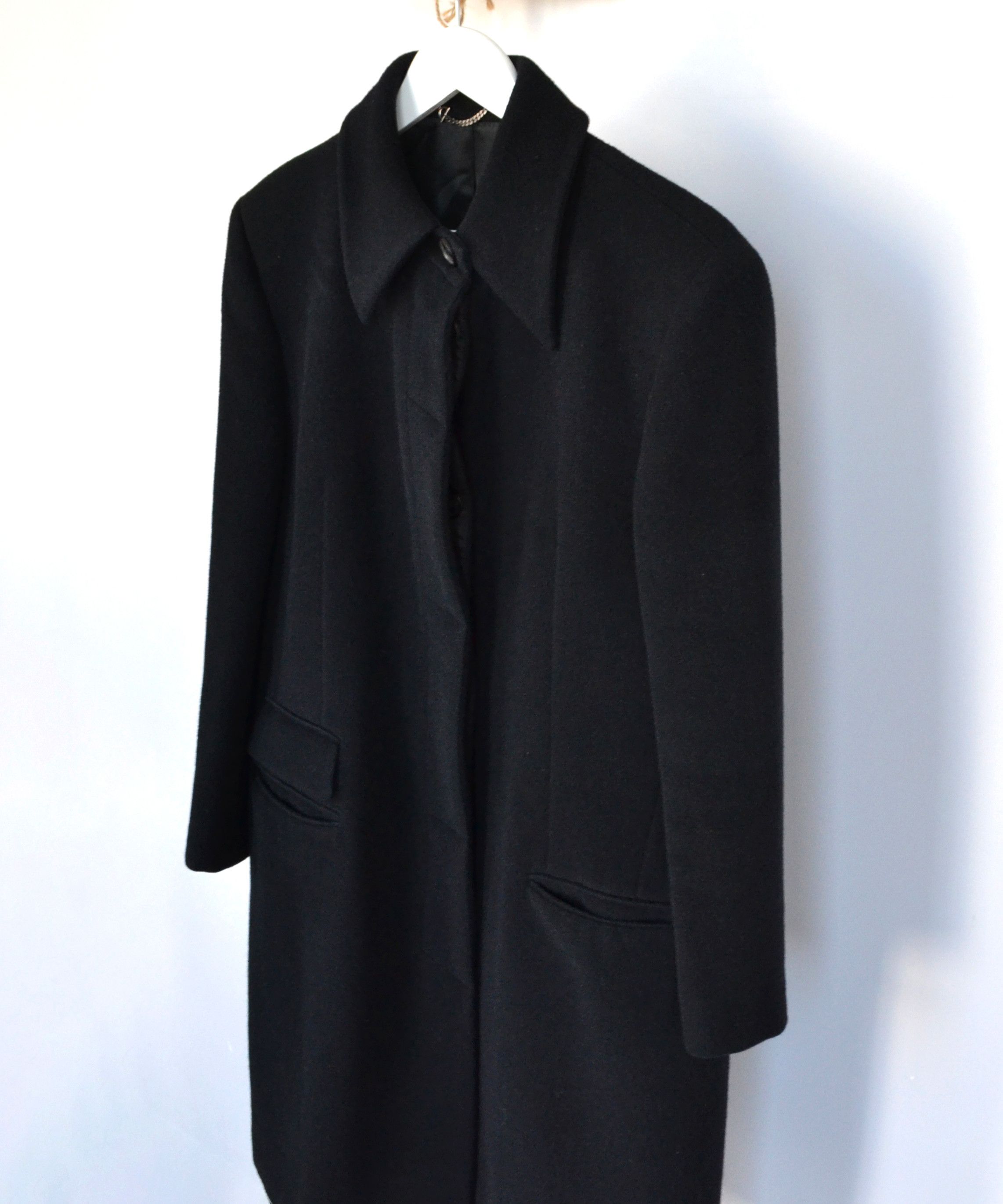 Gucci 🔴 GUCCI Coat Jacket Black Alpaca Wool Vintage Buttons 90s Size L / US 10 / IT 46 - 1 Thumbnail