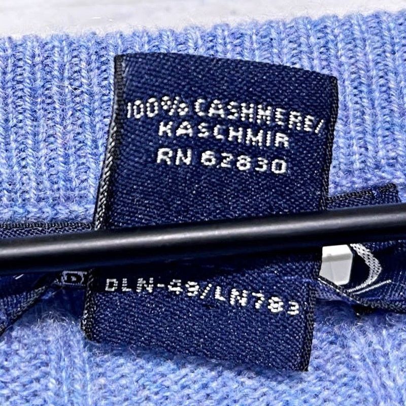 Lands' End Lands End Ribbed 100% Cashmere Sweater Blue V Neck XXL Size US XXL / EU 58 / 5 - 6 Thumbnail