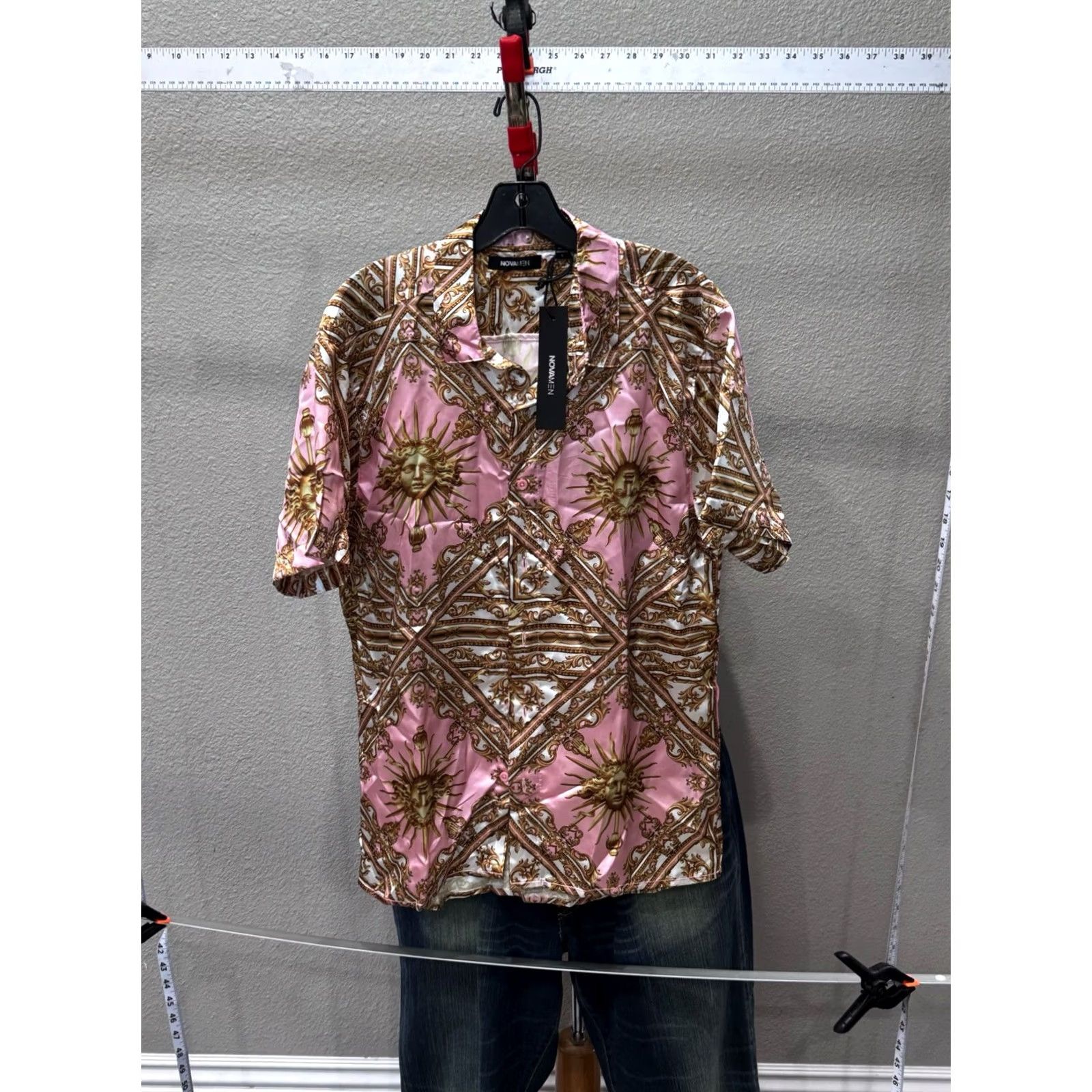 Fashion Nova NWT Fashion Nova Medusa Satin SHORT SLEEVE BUTTON UP SHIRT Large L Size US L / EU 52-54 / 3 - 2 Thumbnail
