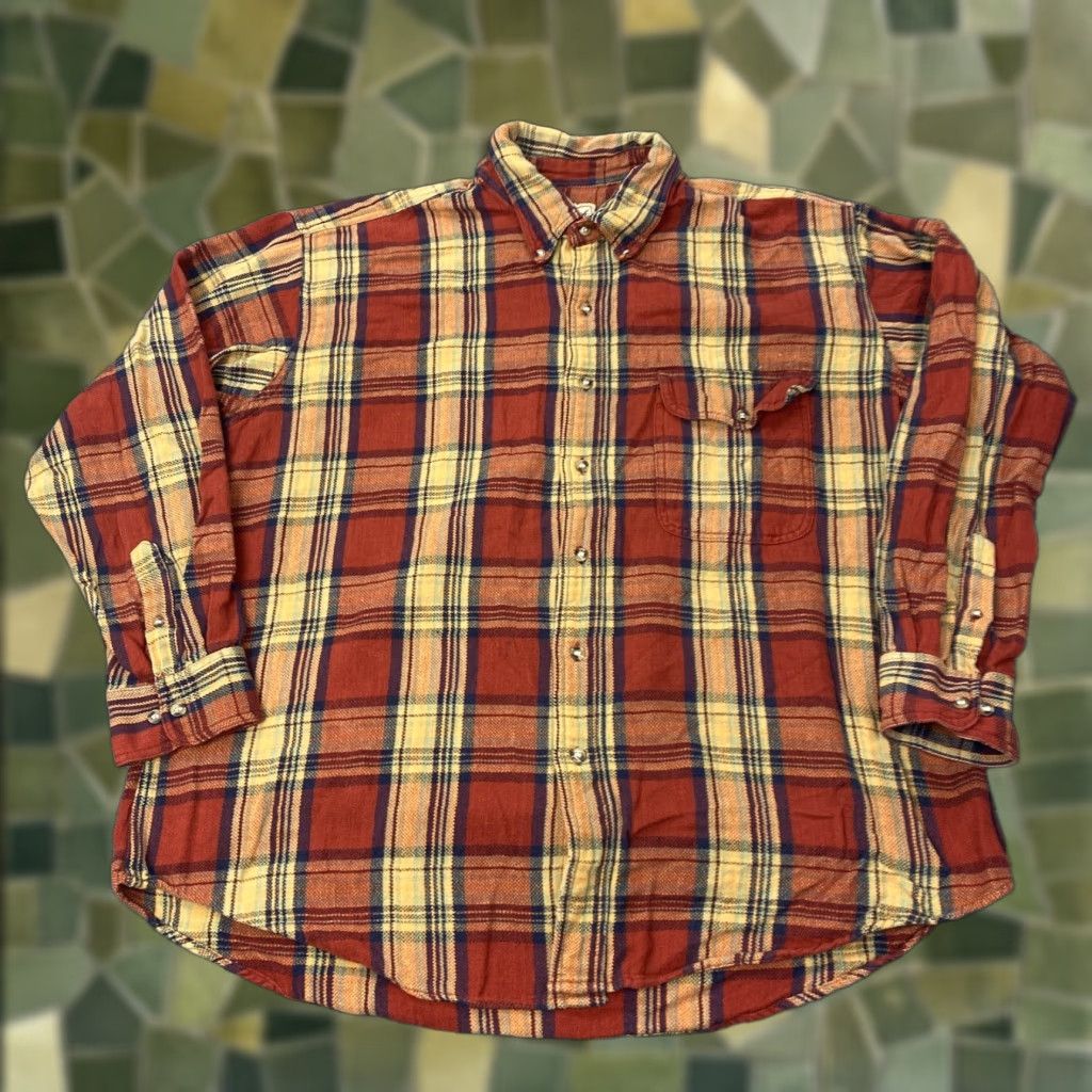 Vintage Woolrich Flannel Shirt Mens XL Orange Plaid Long Sleeve Button-Up Outdoor Size US XL / EU 56 / 4 - 1 Thumbnail