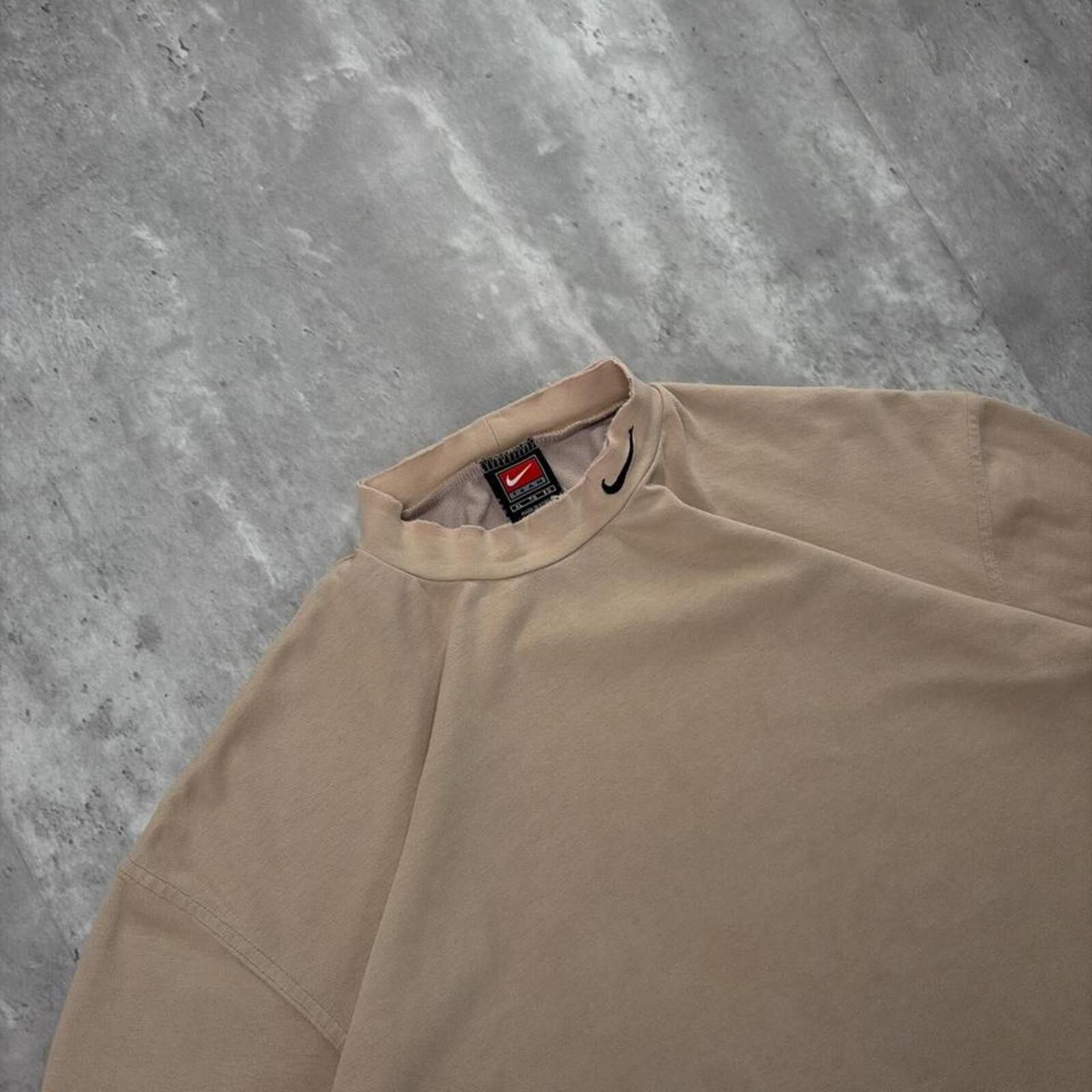 Nike Vintage Tan Nike Team Grunge Distressed Long Sleeve Shirt Size US XL / EU 56 / 4 - 5 Thumbnail
