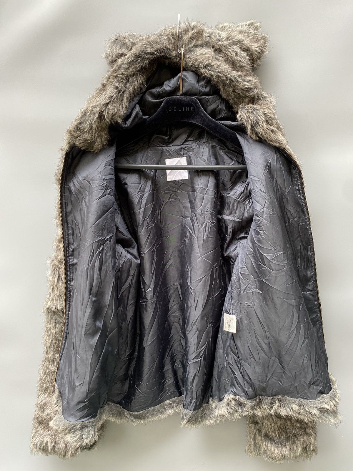 Ne-Net Ne-net Faux Fur Bear Ear Zip Hoodie Size US S / EU 44-46 / 1 - 7 Thumbnail