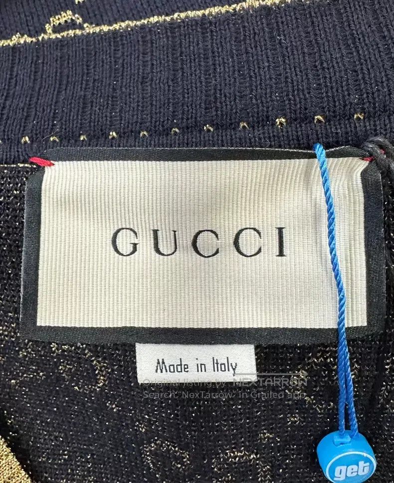Gucci Gucci Black gold silk double G full print knitted cardigan Size US S / EU 44-46 / 1 - 3 Thumbnail