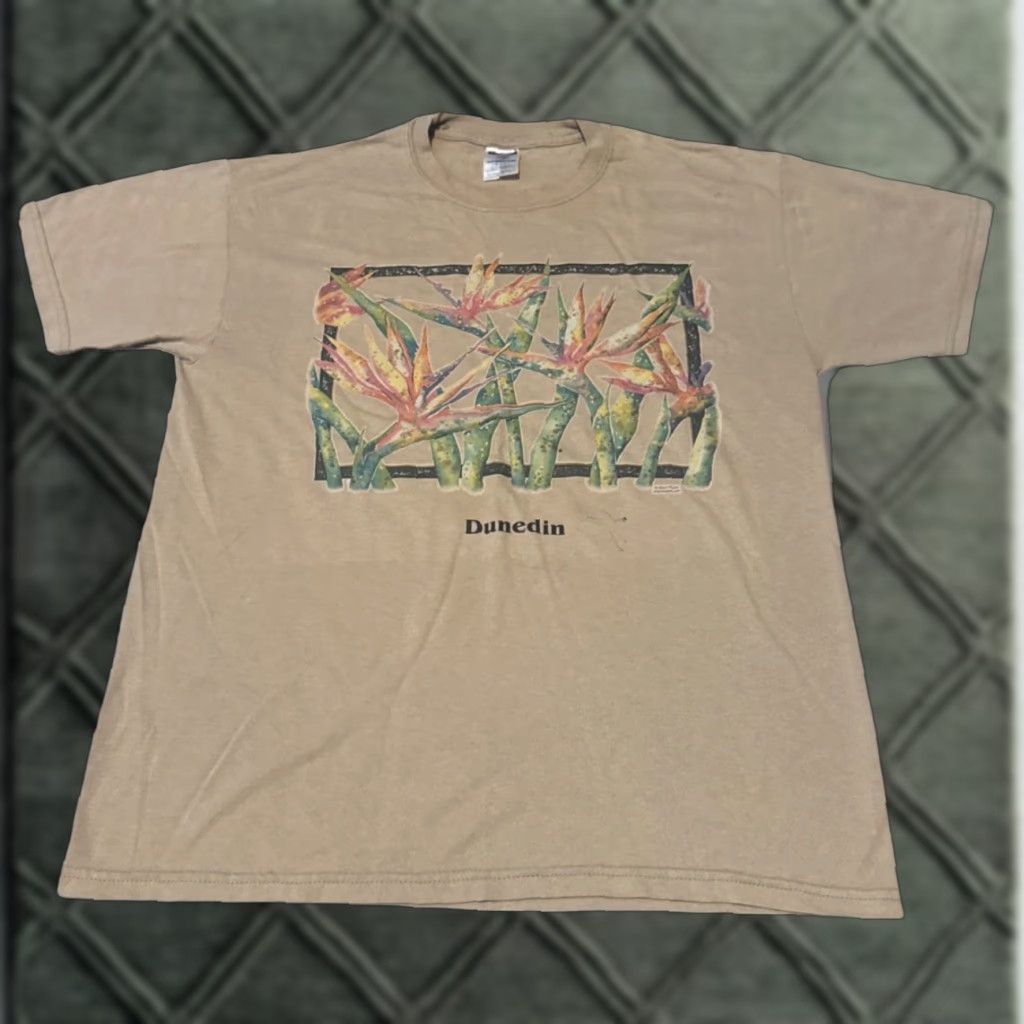 Jerzees JERZEES T-Shirt Men Floral Bird-of-Paradise Flower Tan Beige M Size US M / EU 48-50 / 2 - 1 Thumbnail