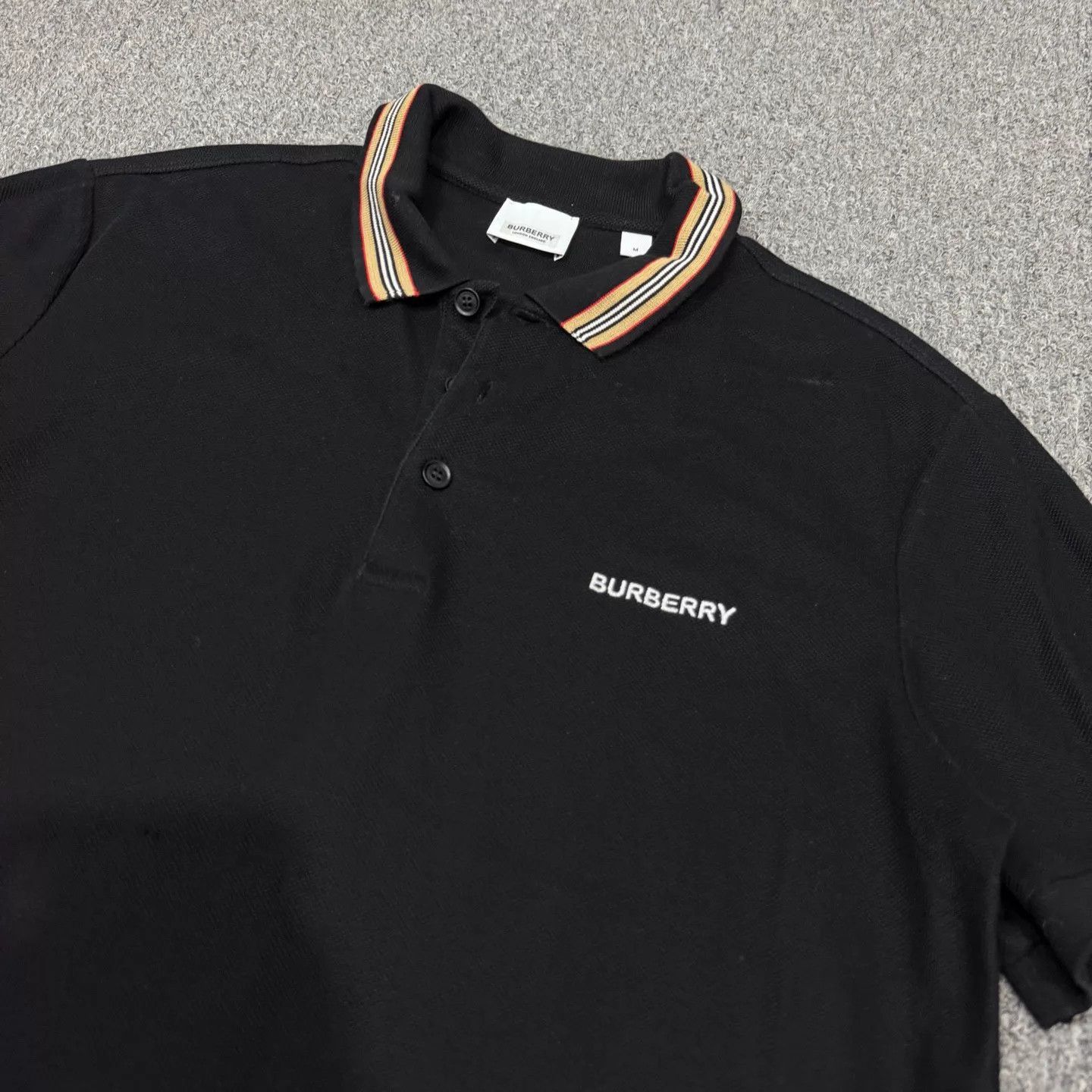 Burberry Burberry Black Check Collar SS Polo M 99 New Size US M / EU 48-50 / 2 - 3 Thumbnail