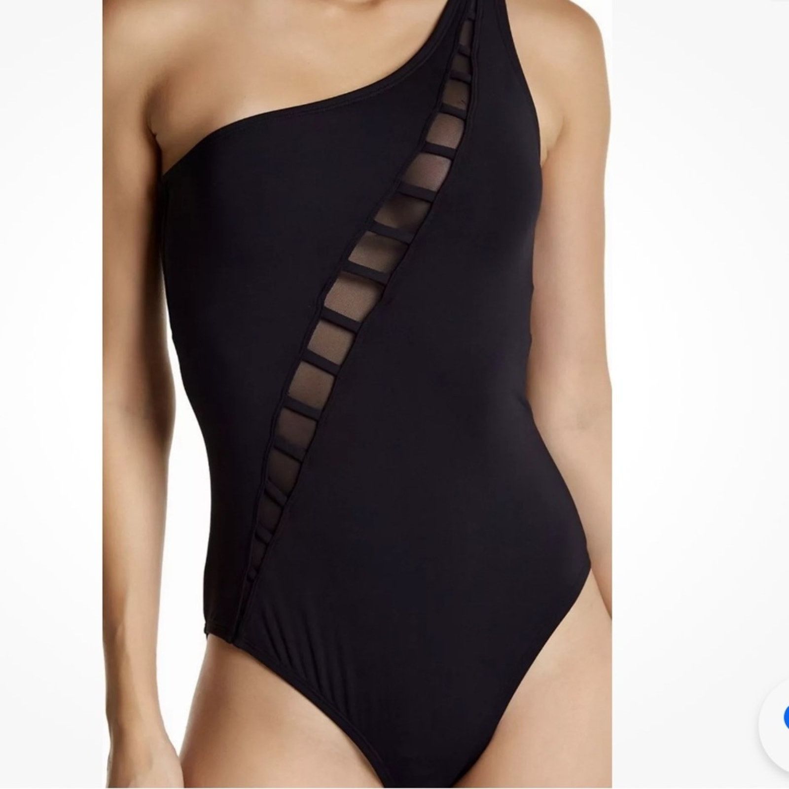 Other BLEU ROD BEATTIE Meshing One Shoulder Black Swim Suit Size ONE SIZE - 1 Thumbnail