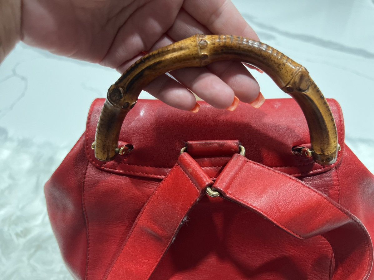 Gucci Vintage Gucci Red Bamboo Backpack – Y2K Tom Ford Era Size ONE SIZE - 5 Thumbnail