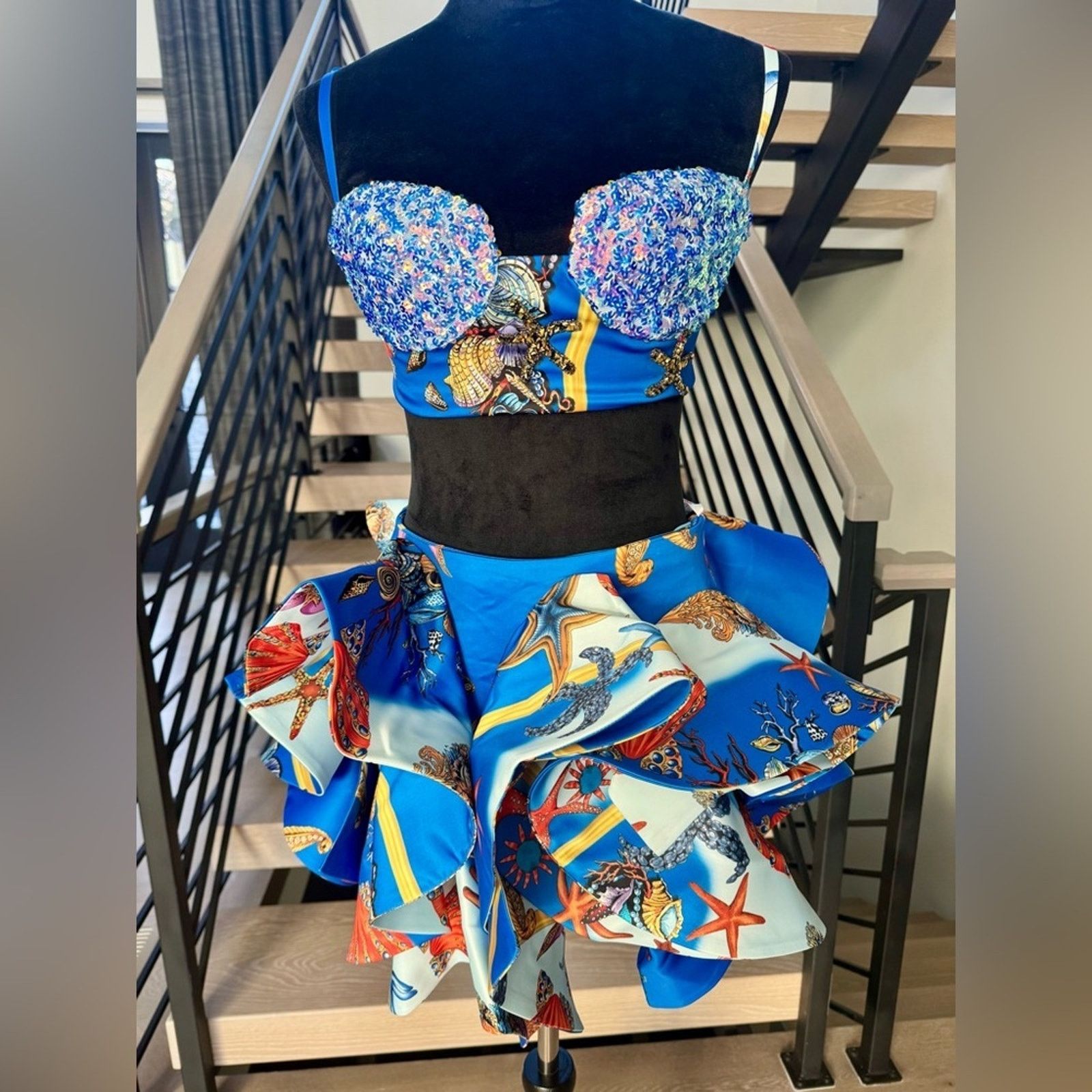Other Blue and Pink Beaded Two-Piece Set top size S skirt size M Size M / US 6-8 / IT 42-44 - 7 Thumbnail