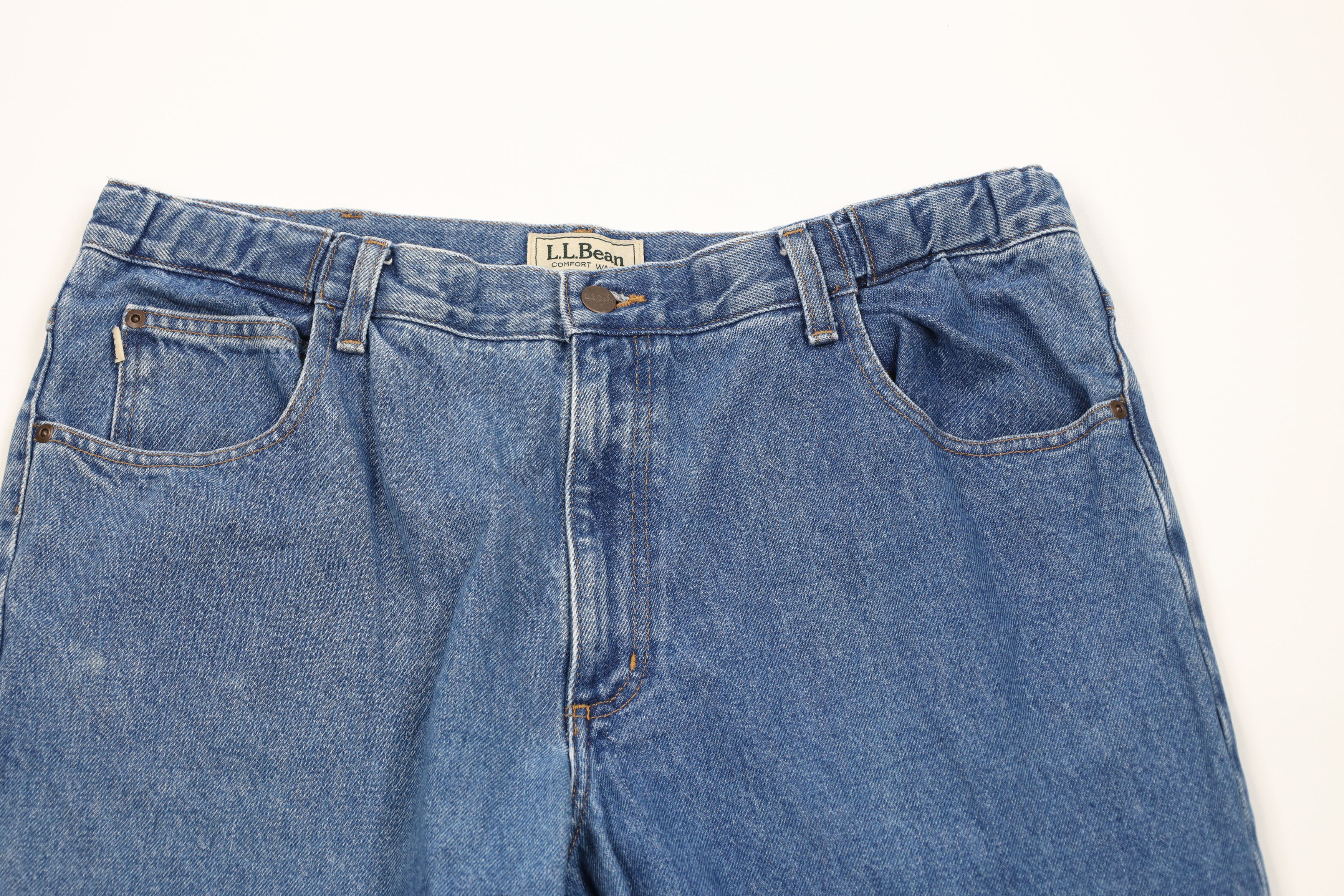 L.L. Bean Vintage LL Bean Waist Wide Leg Denim Jeans Blue Cotton Size US 38 / EU 54 - 2 Thumbnail