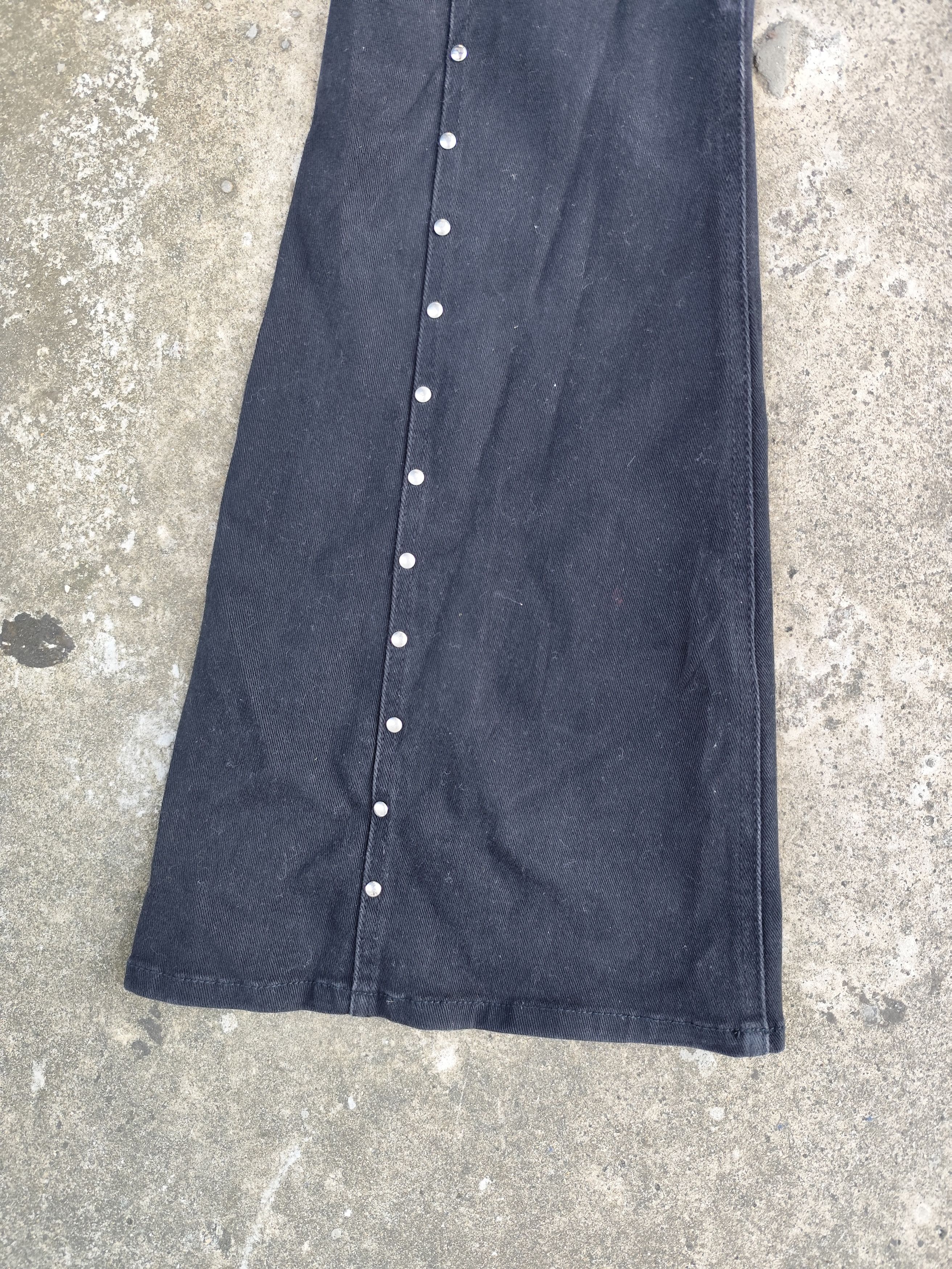 If Six Was Nine × Japanese Brand × Tornado Mart WINK WINK Studded Bootcut Bell Baggy Jeans Size 29" - 3 Thumbnail