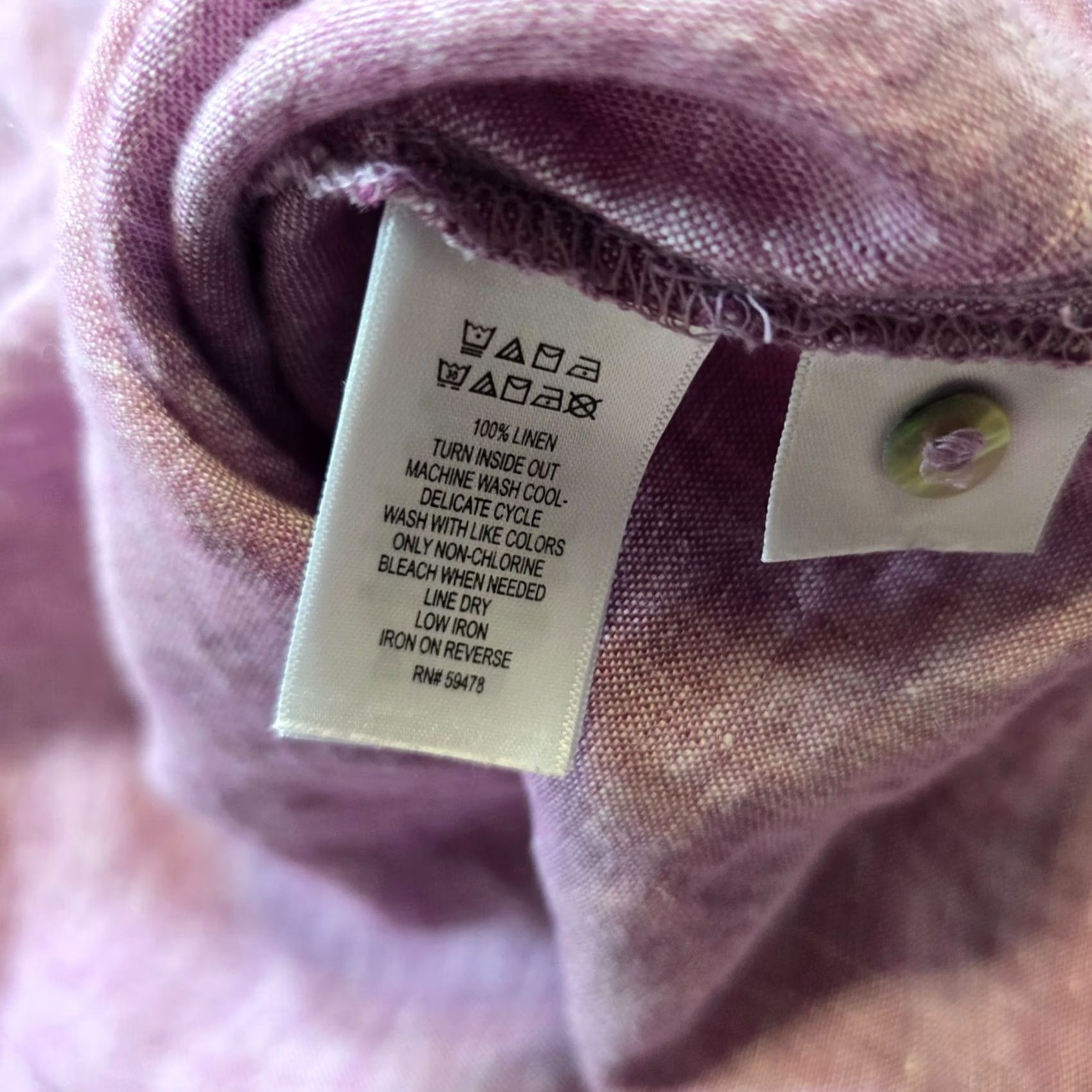 Pinko Sigrid Olsen Top Womens 1X Pink Linen Button Front Beachy Coastal Casual Blouse Shirt Knit Vintage: No Size XL / US 12-14 / IT 48-50 - 7 Thumbnail