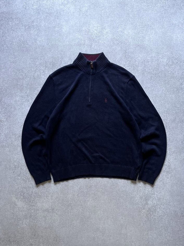 Polo Ralph Lauren × Vintage Vintage Polo Ralph Lauren Quarter Zip Sweater Y2K L Size US L / EU 52-54 / 3 - 1 Thumbnail