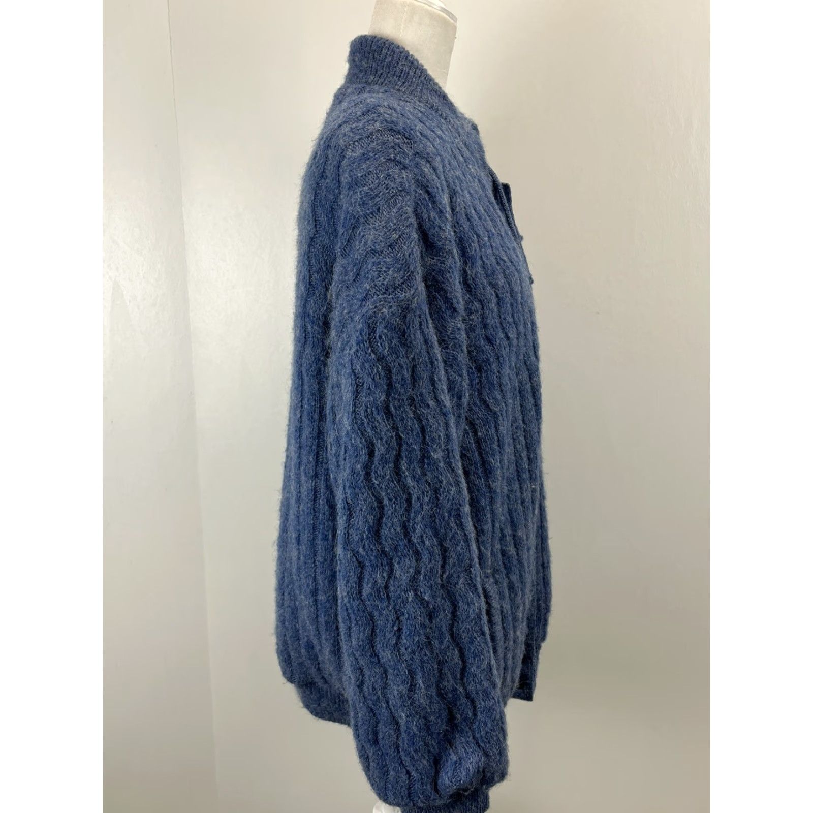 Vintage VINTAGE Tundra 80s Wool Sweater Jacket Womens XL Blue Lined Shoulder Pads Size XL / US 12-14 / IT 48-50 - 4 Thumbnail