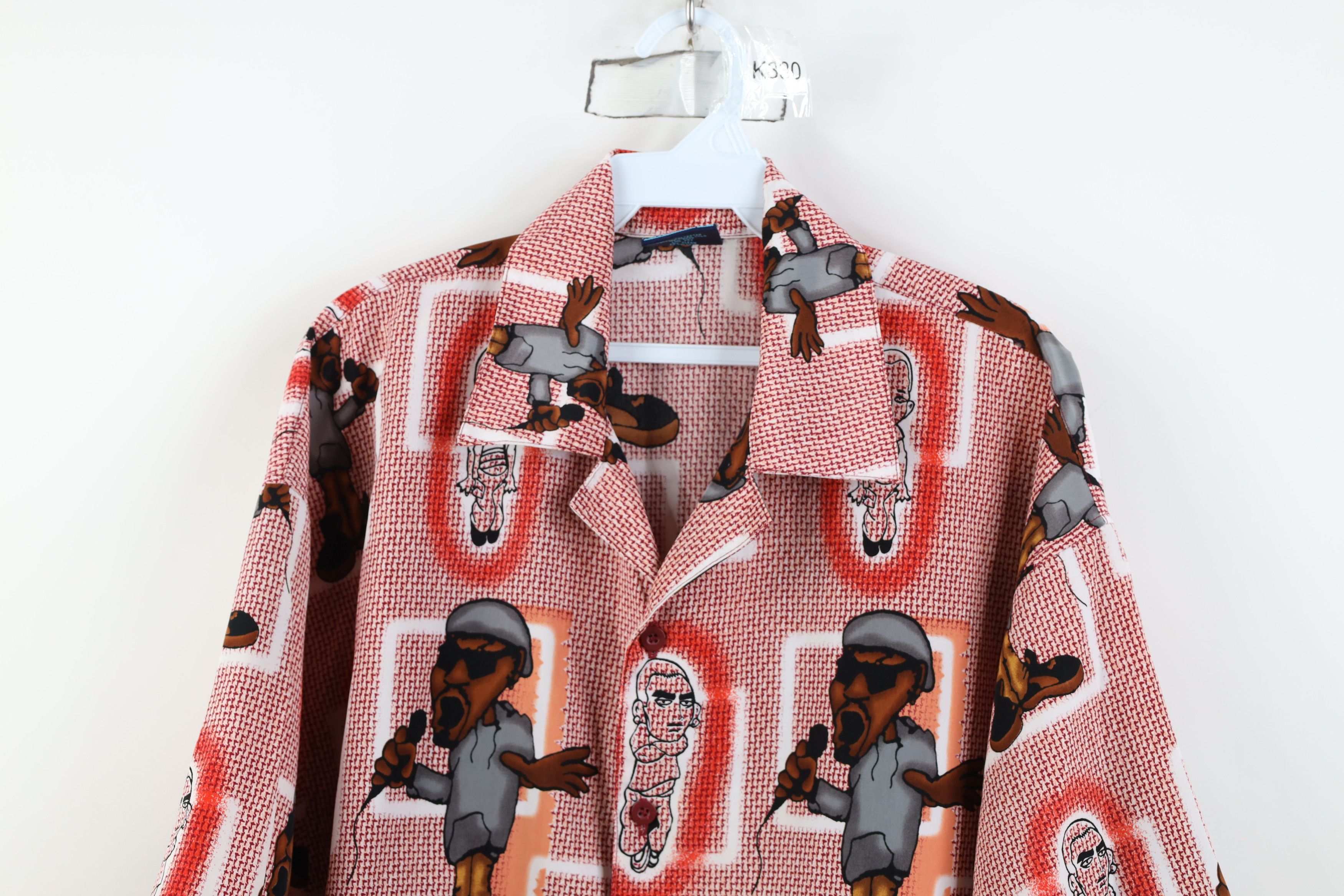 Vintage Vintage Y2k Eminem Slim Rap All Over Print Collared Shirt Size US L / EU 52-54 / 3 - 2 Thumbnail