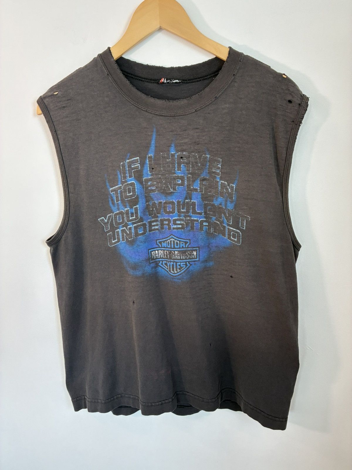 Harley Davidson Vintage Thrashed Harley Davidson Sun Faded Tank Top Size US L / EU 52-54 / 3 - 1 Thumbnail