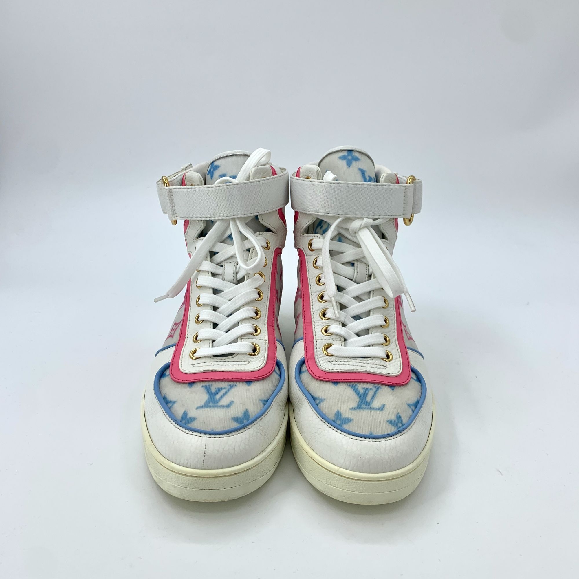 Louis Vuitton Louis Vuitton Color-Blocked Monogram Logo High-Top Sneakers Size US 9.5 / IT 39.5 - 9 Thumbnail