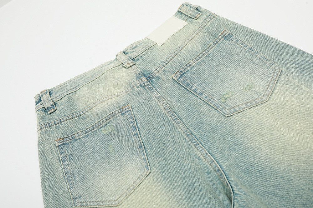 Japanese Brand × Jean Men's loose versatile casual punk washed distressed jeans Size US 34 / EU 50 - 6 Thumbnail
