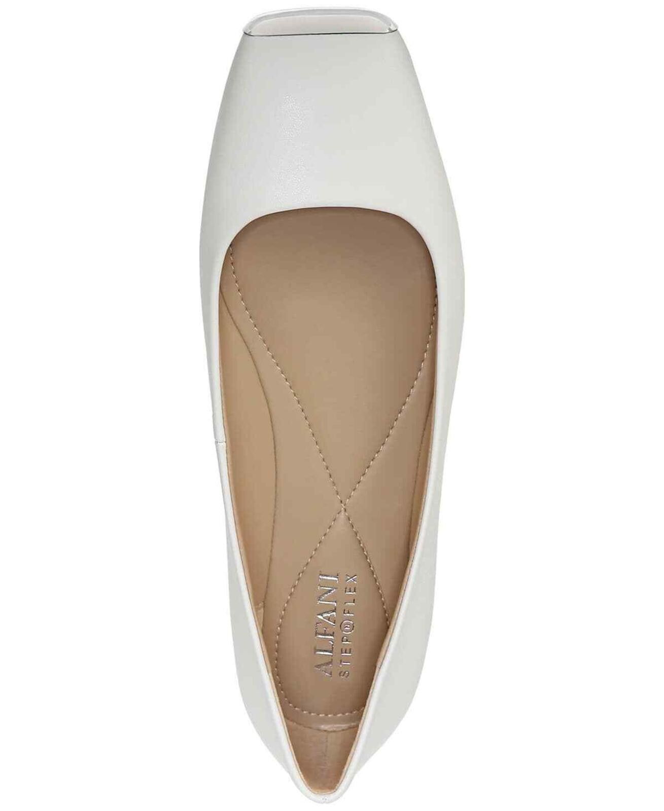 Alfani Alfani Women's White Step N Flex Neptoon Square Toe Flats Size US 6.5 / IT 36.5 - 4 Thumbnail