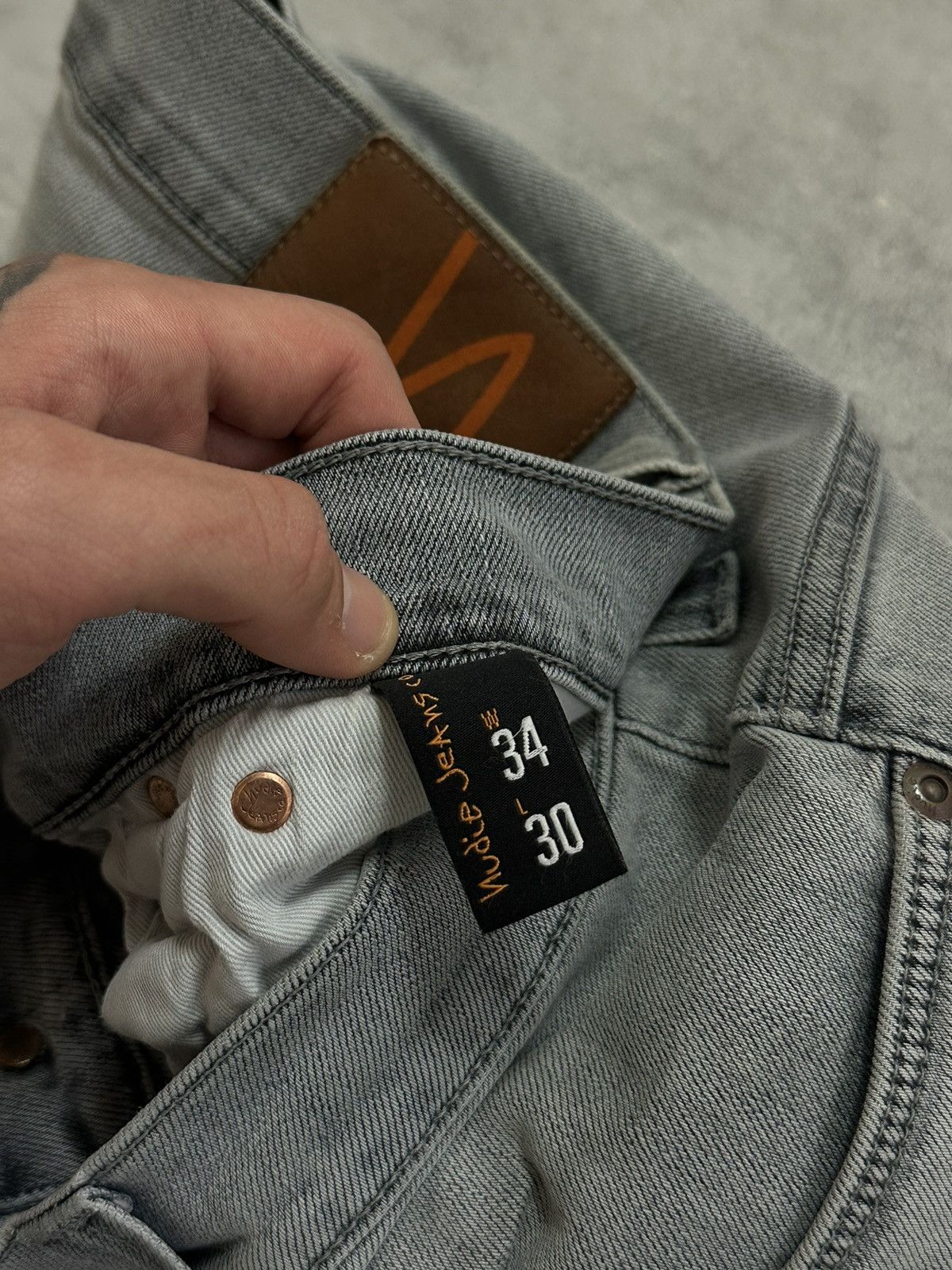 Nudie Jeans Nudie Jeans Thin Finn Grey Denim 34/30 Size US 34 / EU 50 - 6 Thumbnail